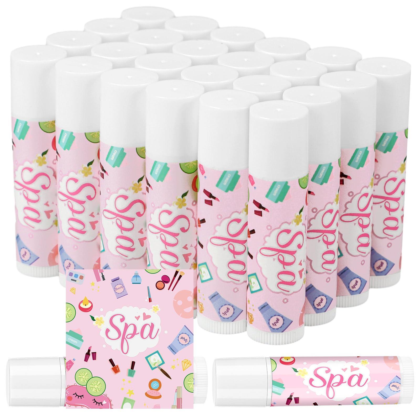 Suttmin Suttmin 24 Pcs Spa Party Favor for Spa Party Lip Balm Makeup Party Gifts Sleepover Party Favor Slumber Party Supplies for Women Spa Birthday Party Supplies (Vanilla, Rose)