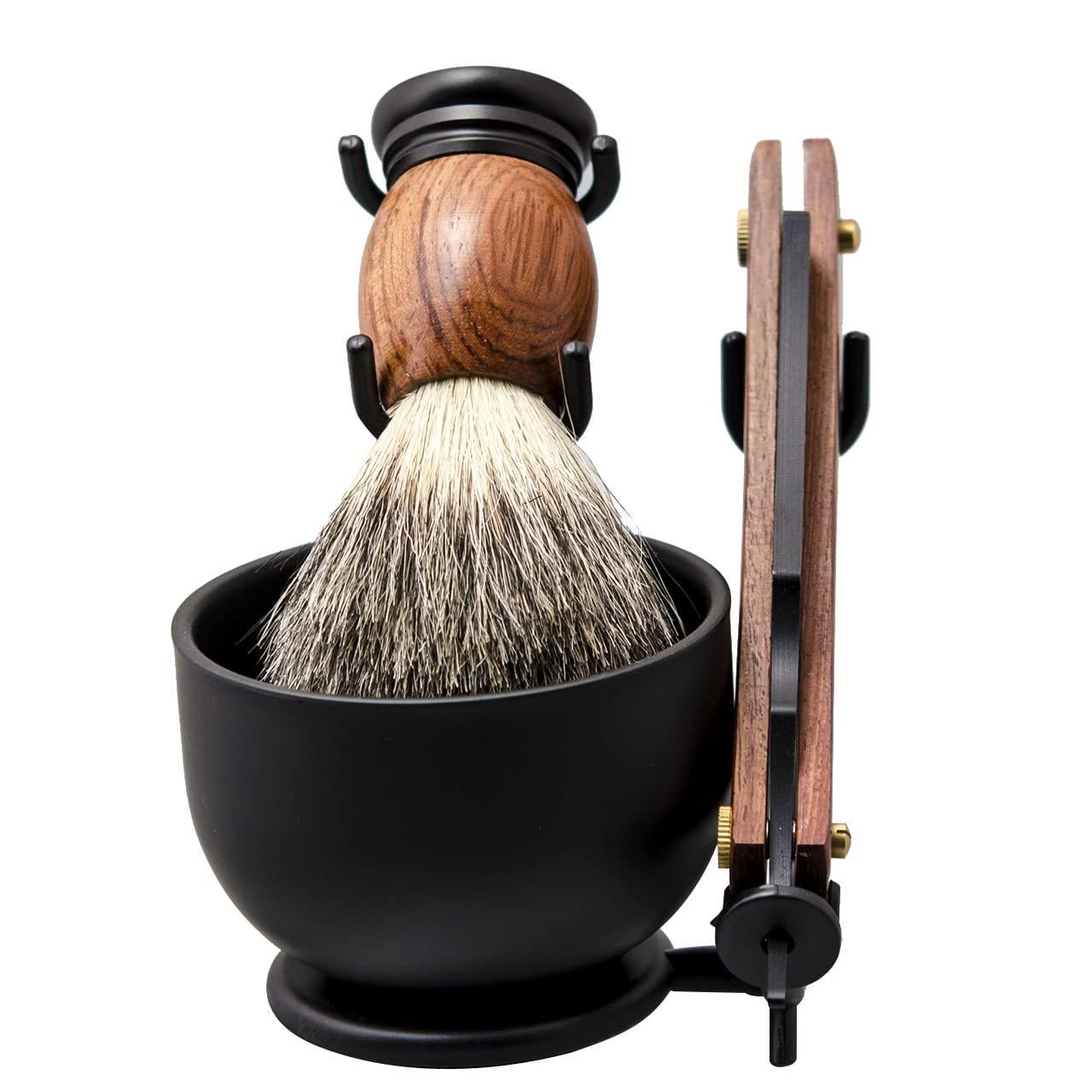 Grandslam Grandslam Shaving Straight Razor Kit, Steel Cutthroat Straight Razor With Leather Strop, Shaving Brush, Stainless Steel Shaving Bowl and Stand, Shaving Soap, Gift for Men