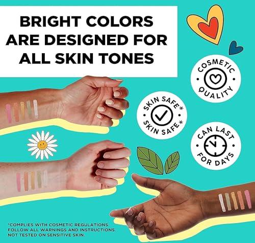 BIC BIC BodyMark Body Art Markers, Pastel Pop, Flexible Brush Tip, 5-Count Pack of Assorted Colors, Skin-Safe, Cosmetic Quality