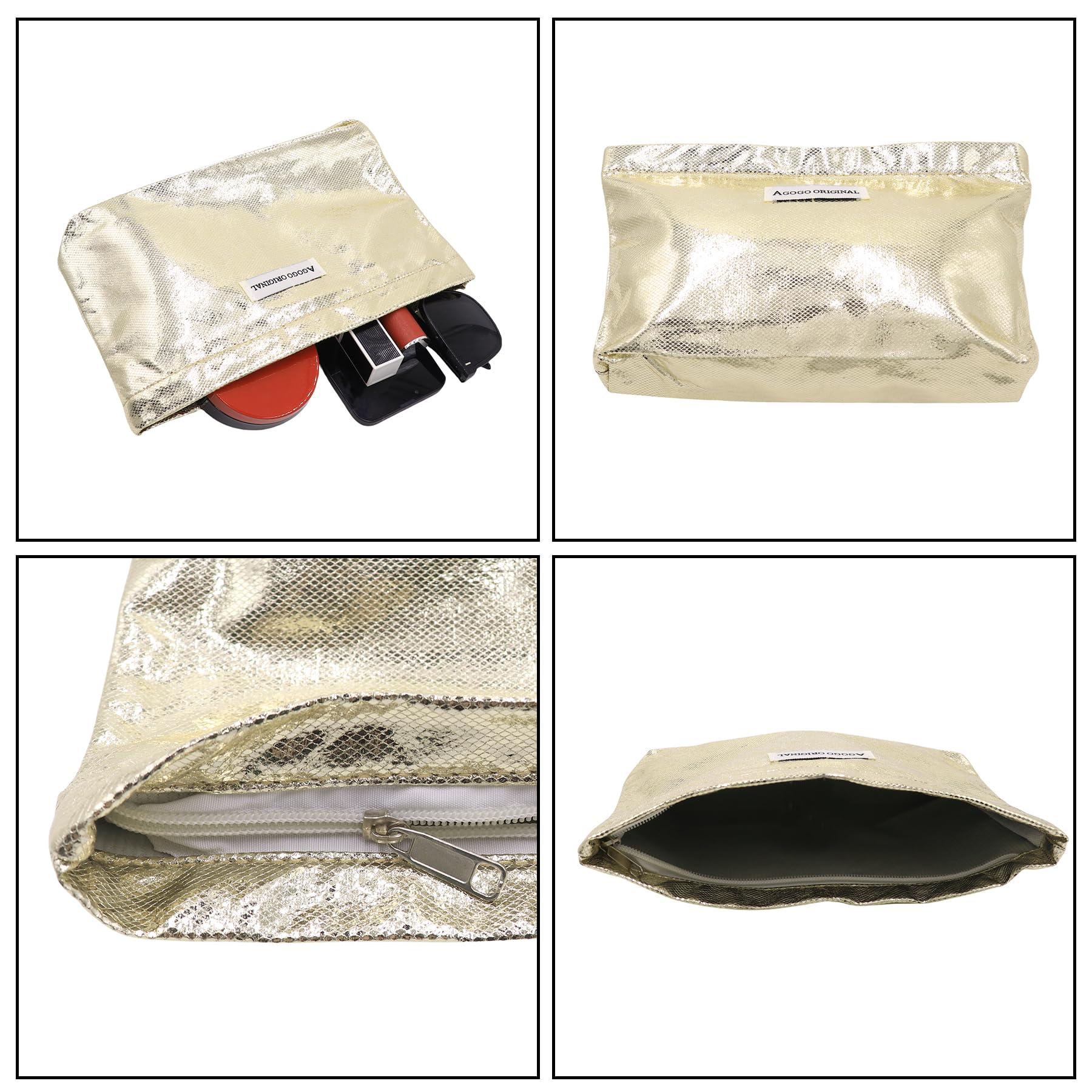 Amamcy Amamcy Sparkly Makeup Bag Toiletry Bag for Women Lightweight Waterproof Cosmetic bag Zipper Pouch Travel Accessories