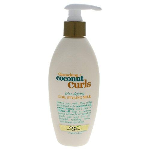 OGX Organix Quenching Plus Coconut Curls Frizz-Defying Curl Styling Milk, 6 Fluid Ounce