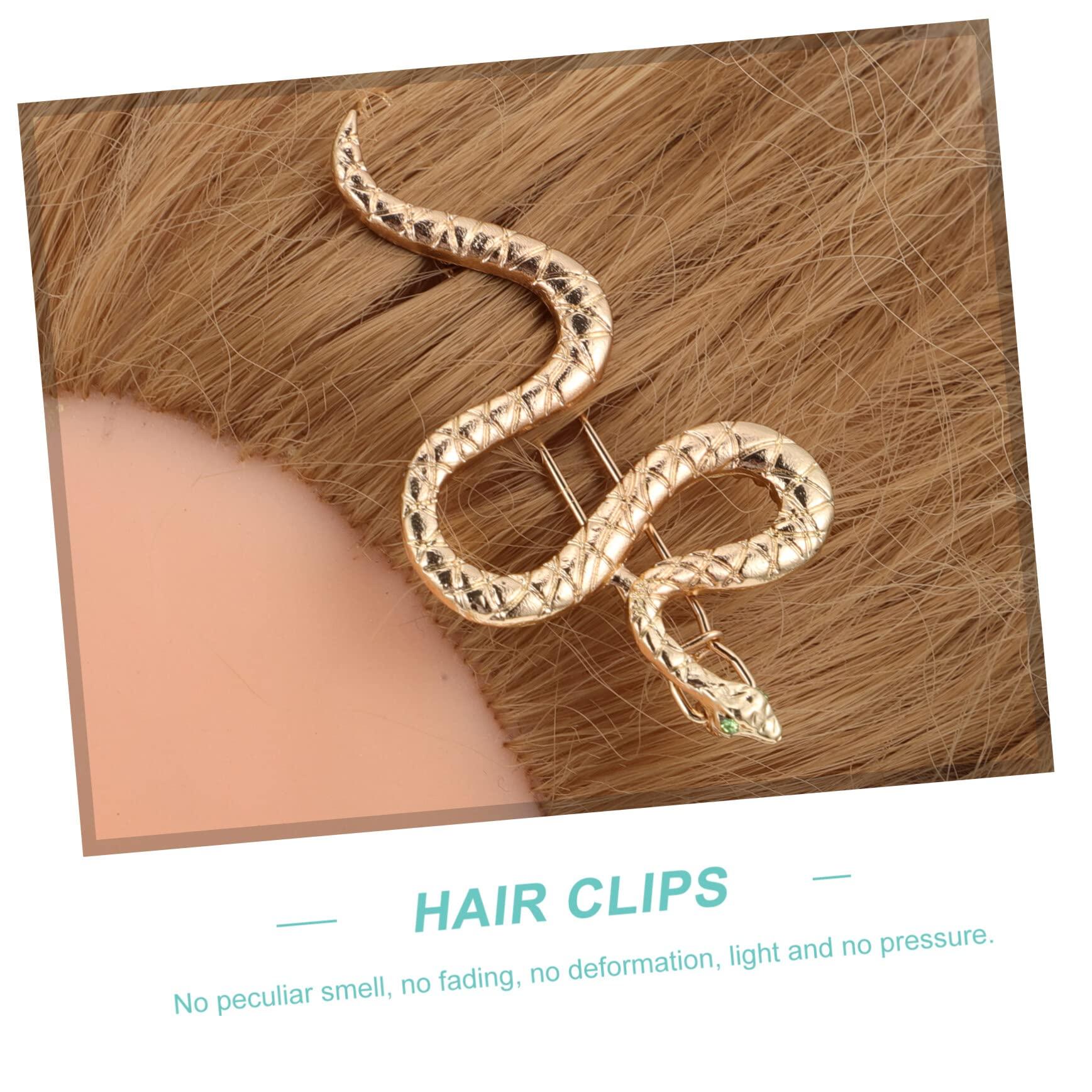FRCOLOR FRCOLOR Snake Hair Clips 4pcs Snake Hairpin Wedding Hair Clips Metal Gold Snake Jewelry Geometric Hair Clips Snake Hair Barrettes Snake Pattern Hair Snap Clips Alloy Hair Trinket Banana Gift