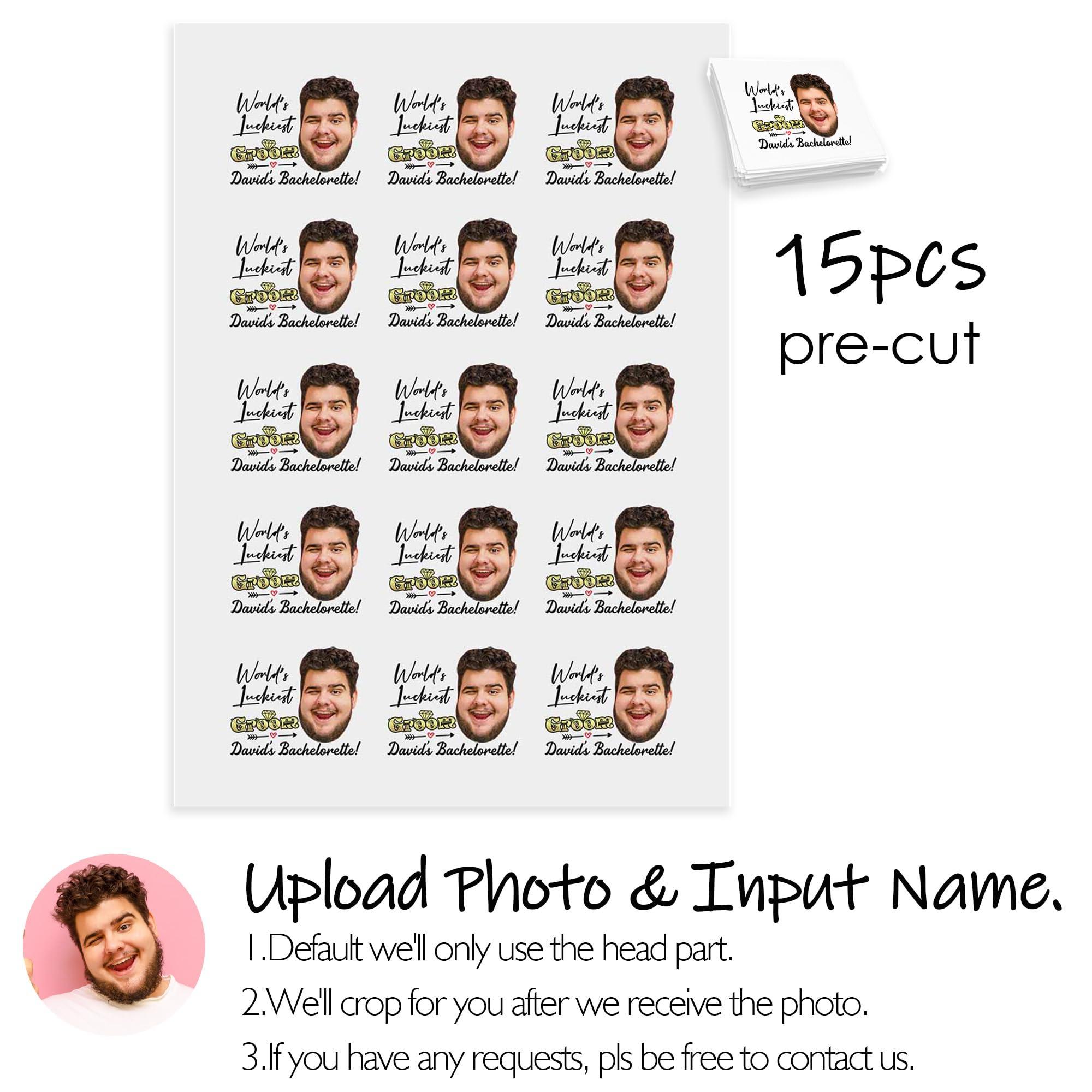 Artsadd Personalized Tattoos for Bachelor Party,Bachelorette Party Tattoos Face Text on Stickers Party Supplies Gifts for Bride Groom