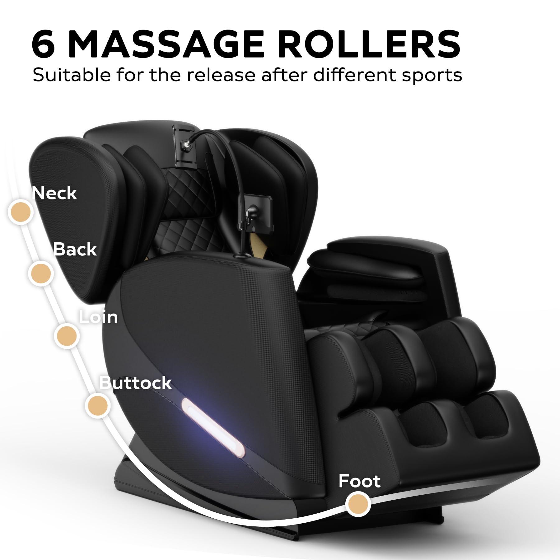 GDFStudio GDFStudio Massage Chair Full Body,Zero Gravity Recliner,2025 Massage Recliner Chair Whit 8 Modes - Foot Relief,Airbag Massage,Bluetooth Audio Connectivity,Waist Heating,Black 53 * 27 * 41"