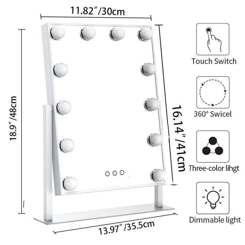 Chamber Wholesale Price Hollywood Makeup Mirror with 12pcs Dimmable LED Light Bulbs for Urban Wall Bedroom Bathroom Decoration