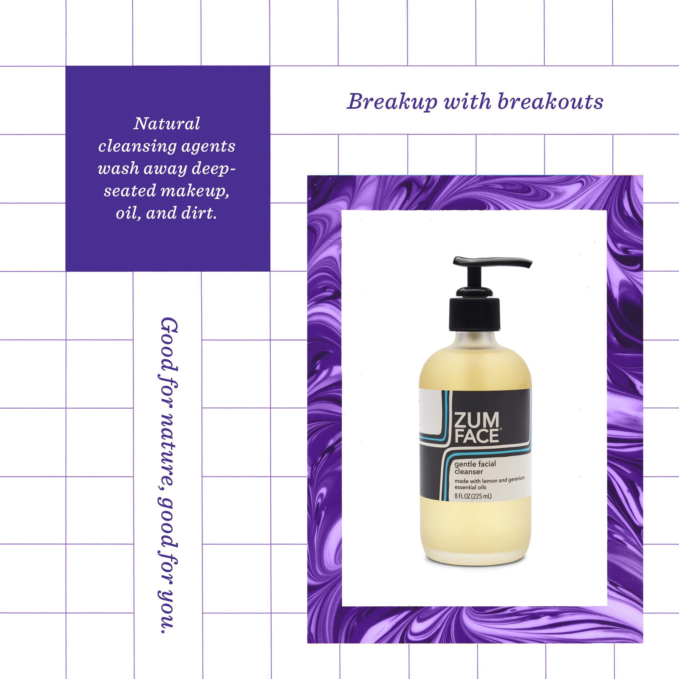 Indigo Wild Indigo Wild Zum Face Gentle Facial Cleanser - Natural Skincare Product - Moisturizing Face Care with Coconut Oil, Olive Oil & Jojoba Oil - Lemon & Geranium Scent - 8 fl oz