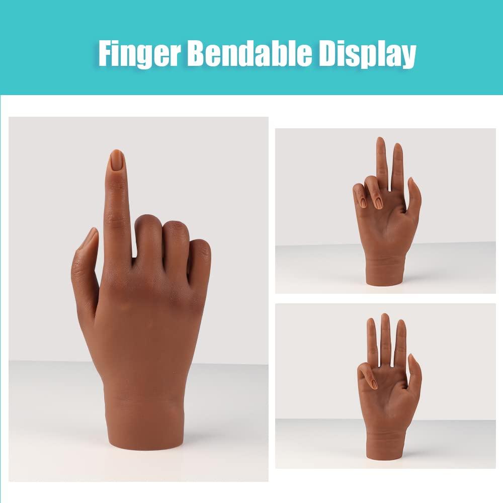 KnowU Silicone Practice Hand for Acrylic Nails,Fake Hands to Practice Fake Nails Mannequin Hand for Nails Practice and Nail Art