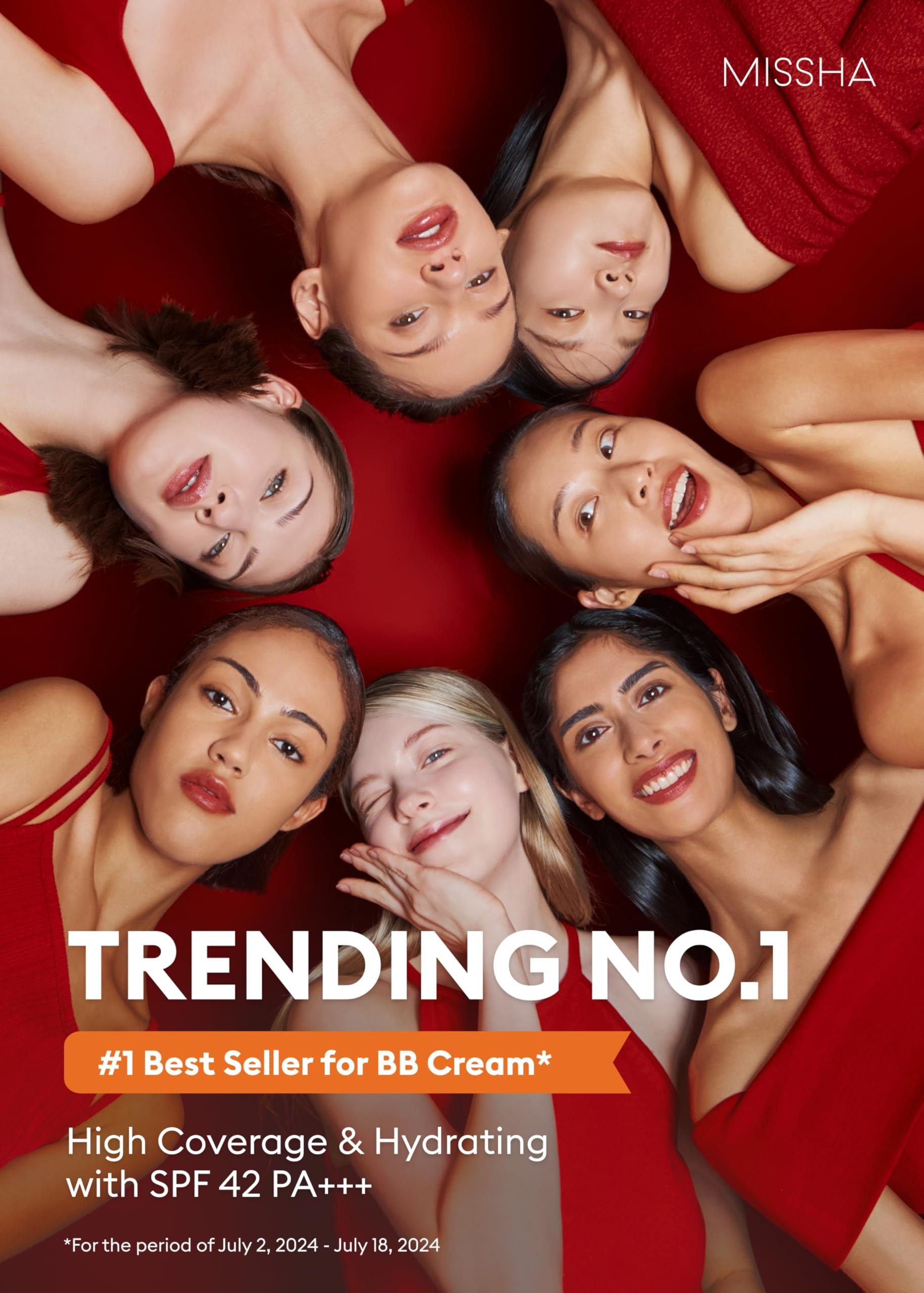 MISSHA MISSHA M Perfect Cover BB Cream No.21 Light Beige for Bright Skin SPF 42 PA +++ 1.69 Fl Oz - Tinted Moisturizer for face with SPF