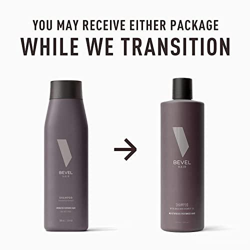 Bevel Bevel Shampoo for Men - Sulfate Free Shampoo for Textured Hair with Coconut Oil and Shea Butter, Detangles Course, Curly Hair, 12 Oz