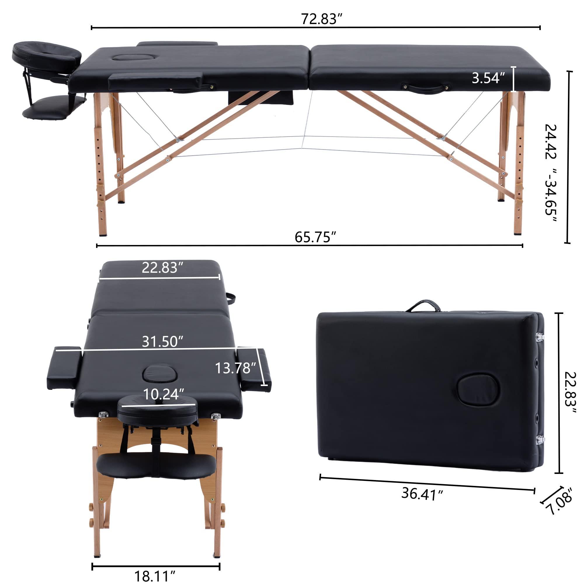 Anwick Anwick Massage Table Portable Massage Bed Lash Bed Facial Table Reiki Table SPA Beds for Esthetician Portable Height Adjustable Carrying Bag & Accessories 2 Section Shop & Home