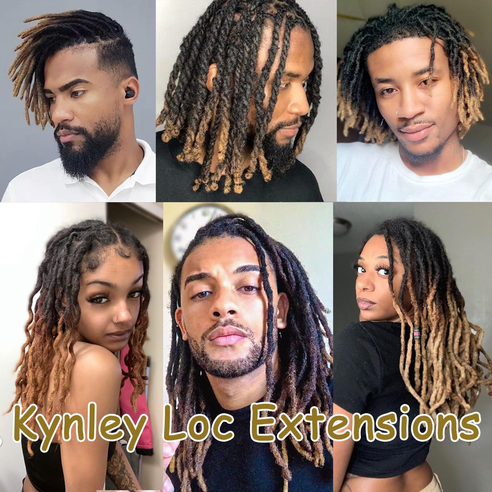 KYNLEY KYNLEY 0.6cm Permanent Loc Extensions Human Hair 10 inch 60 Strands Real Human Hair Dreadlock Extensions Ombre Dreads Extensions for Men Women Can Be Dyed Bleached Curled #T1B/27