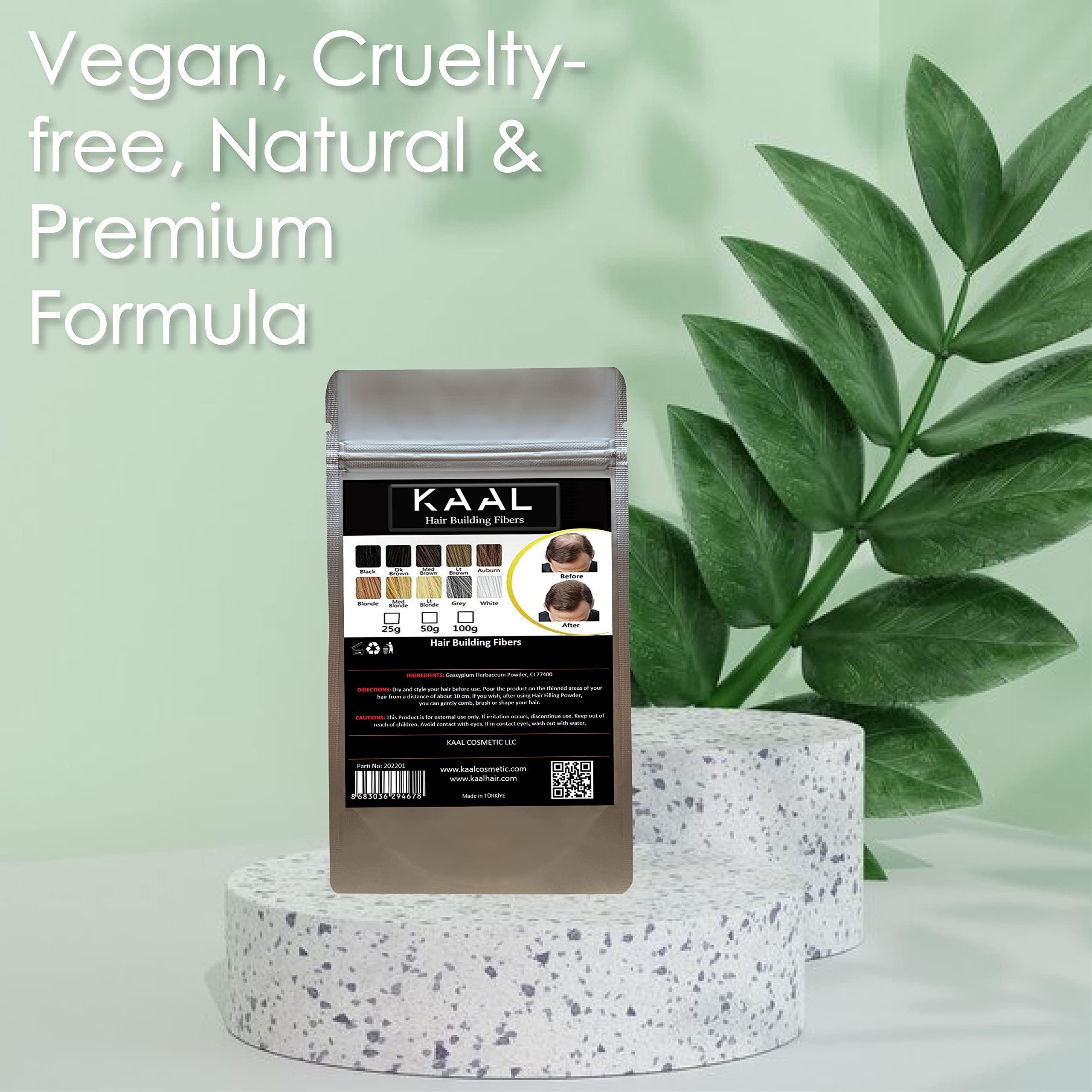 KAAL KAAL Hair Fiber Refill Pack | (0.88 oz, Medium Brown) Hair Powder Concealer for Thinning Areas and Hair Loss, Texturizing Powder for Men and Women