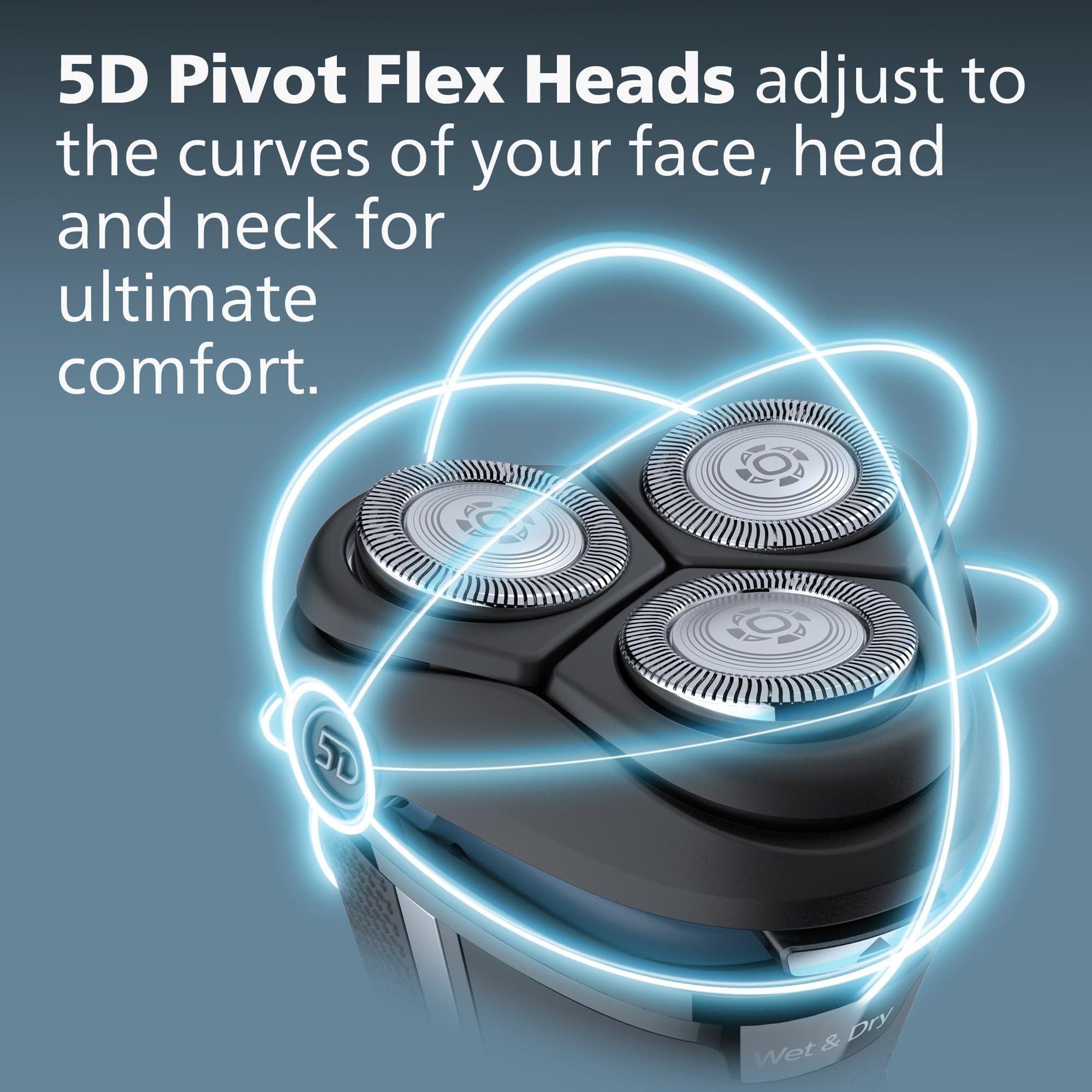 Philips Norelco Philips Norelco CareTouch Head Shaver, Rechargeable Wet & Dry Electric Shaver with Pop-Up Trimmer for Bald Men with Sensitive Skin and Scalp, S3210/51