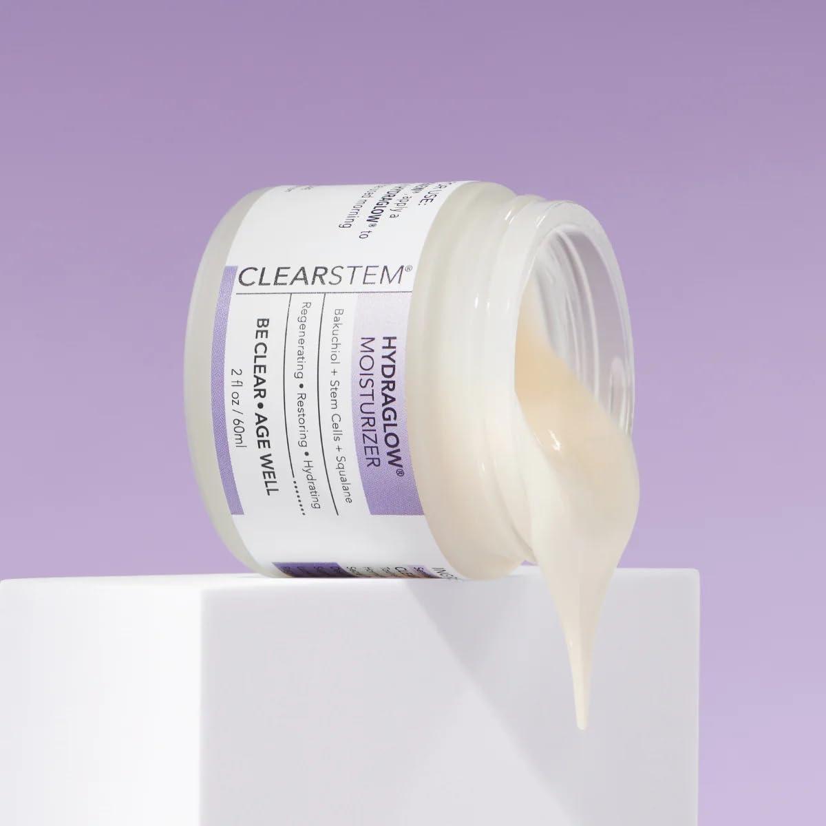 CLEARSTEM CLEARSTEM - HYDRAGLOW Stem Cell Moisturizer - Bakuchiol + Squalene - Youthful Skin Face Moisturizer - All Skin Types - Facial Skin Care Products - Vegan, Gluten Free, Cruelty Free - 2 fl oz / 60ml