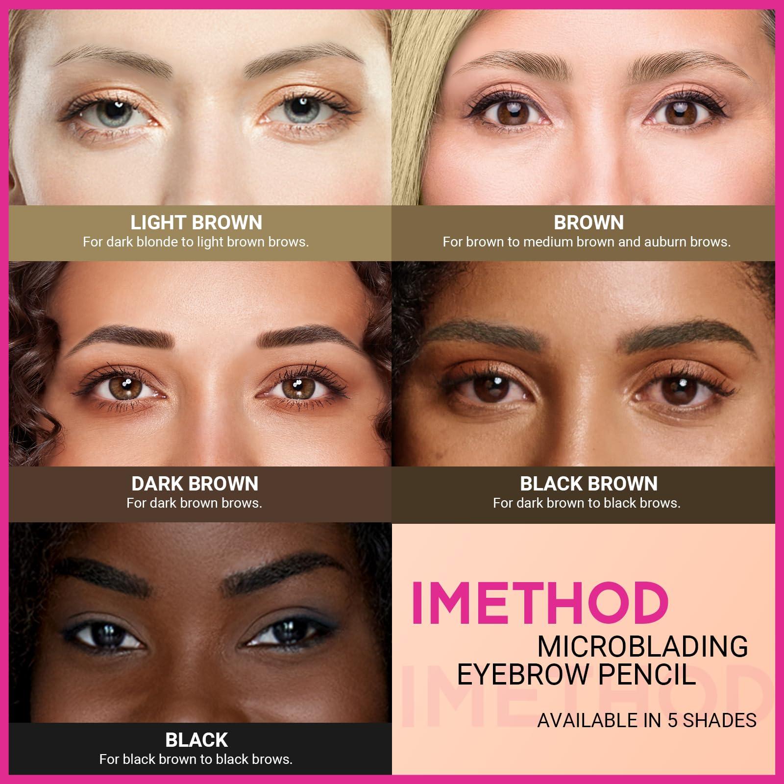iMethod iMethod Microblading Eyebrow Pencil - Brow Pencil 2-in-1 Dual-Ended Eyebrow Pen with 3-Prong Micro-Fork-Tip Applicator & Precise Brush-Tip Creates Natural-Looking Brows, Stay on All Day, Brown