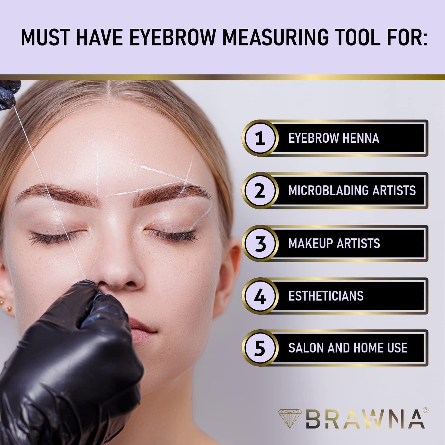 BRAWNA BRAWNA [ Upgraded Version ] 30 Meters White Brow Mapping string for Eyebrow Measuring - Microblading Supplies - PMU Kit - Brow Lamination Kit - Pre inked Mapping Thread