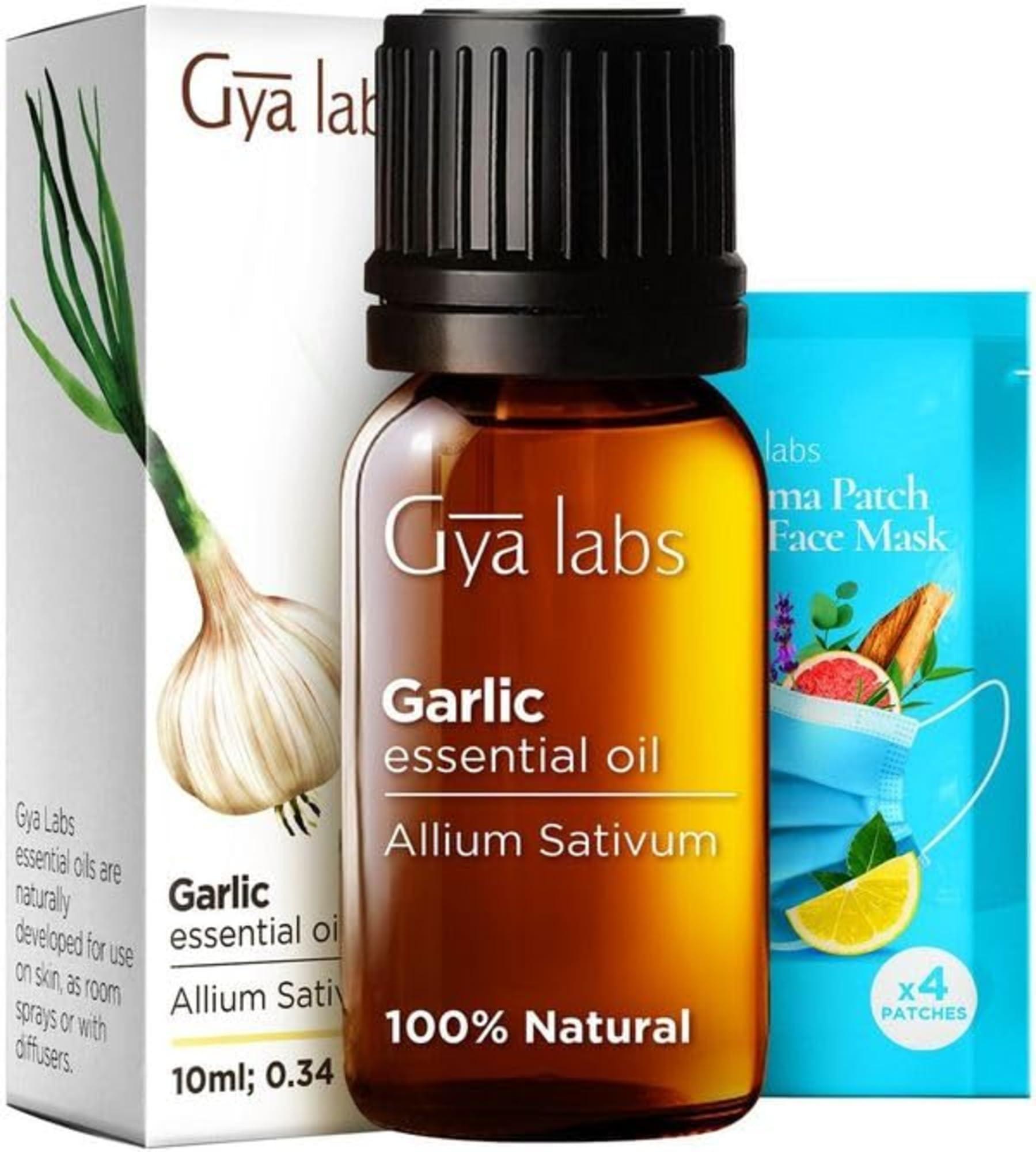 Gya Labs Garlic Essential Oil for Hair & Thyme Oil for Hair Set - 100% Natural Aromatherapy Grade Essential Oils Set - 2x0.34 fl oz - Gya Labs