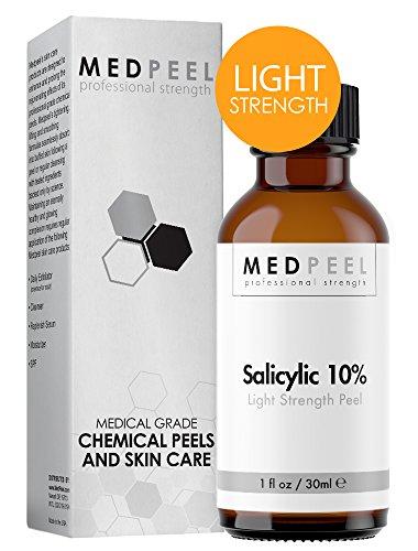 Medpeel MedPeel Light Strength Chemical Peel Set - with Alpha & Beta Hydroxy Acid Face Peel for all Skin Tones - 10% Salicylic 30ml/1fl oz, 30% Glycolic