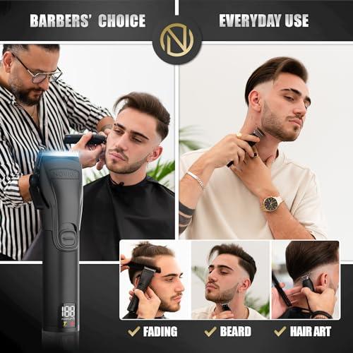 NOVAH Grooming Novah Professional Hair Clippers for Men, Professional Barber Clippers, Electric Mens Cordless Hair Clippers for Barbers Haircut Kit Fade, Maquina de Cortar Cabello
