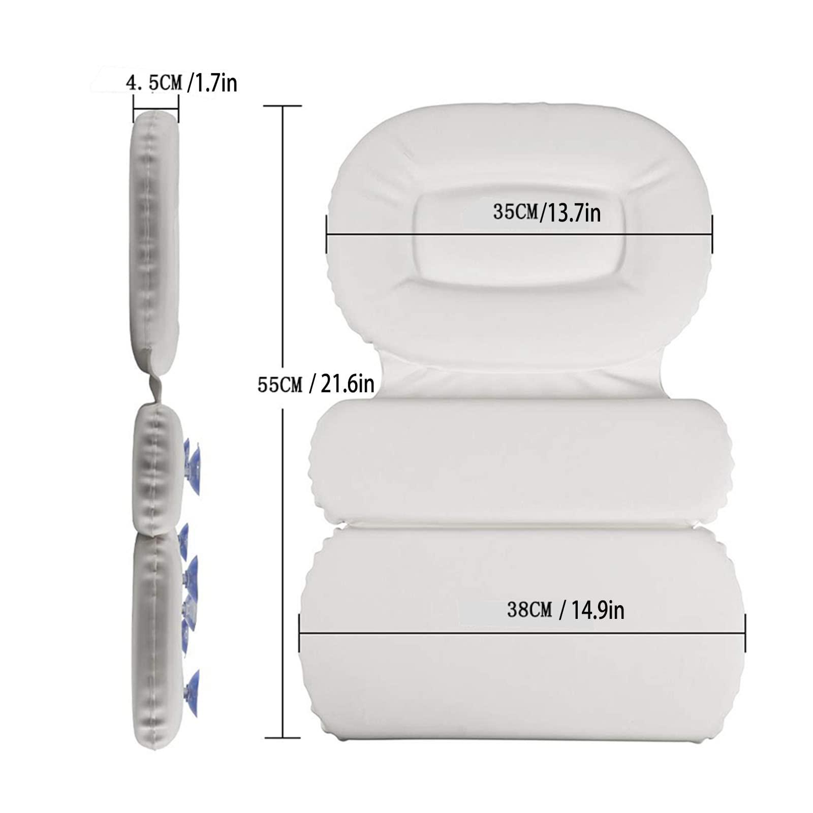AttreX AttreX Bath Pillow, 3 Panel Ergonomic, for Bath Neck and Back Support with Non-Slip Suction Cup Spa Bath Mat Pillow