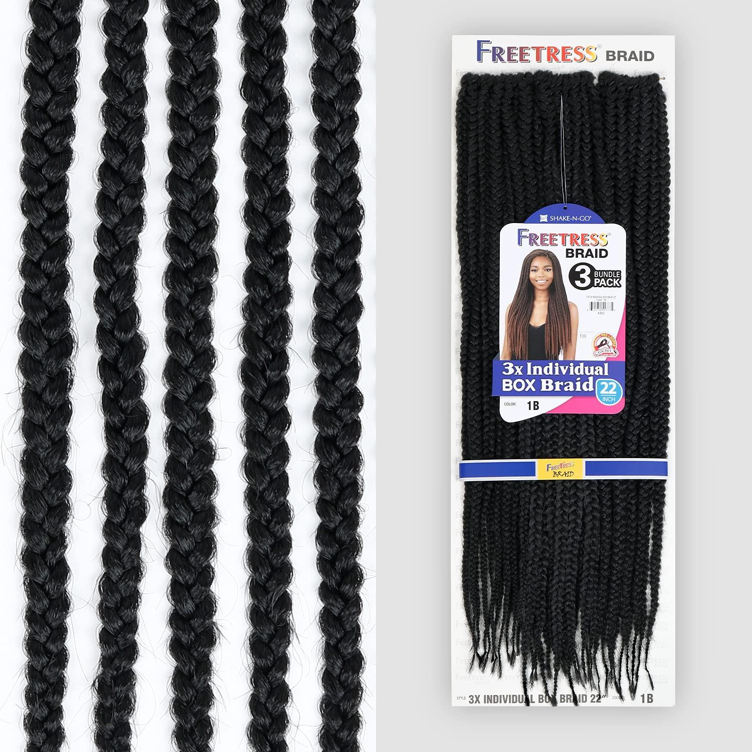 Shake N Go FreeTress Crochet Braids 3X Individual Box Braid 22" (5-pack, T27)