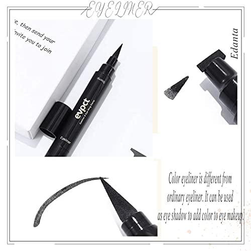 Edanta Edanta Matte Eyeliner Stamp Highly Pigmented Eye Liner Waterproof Sweatproof Eyeliners Long Lasting Sparkling Eyes Makeup for Party Cosplay Prom Pack of 1 (E-Black)