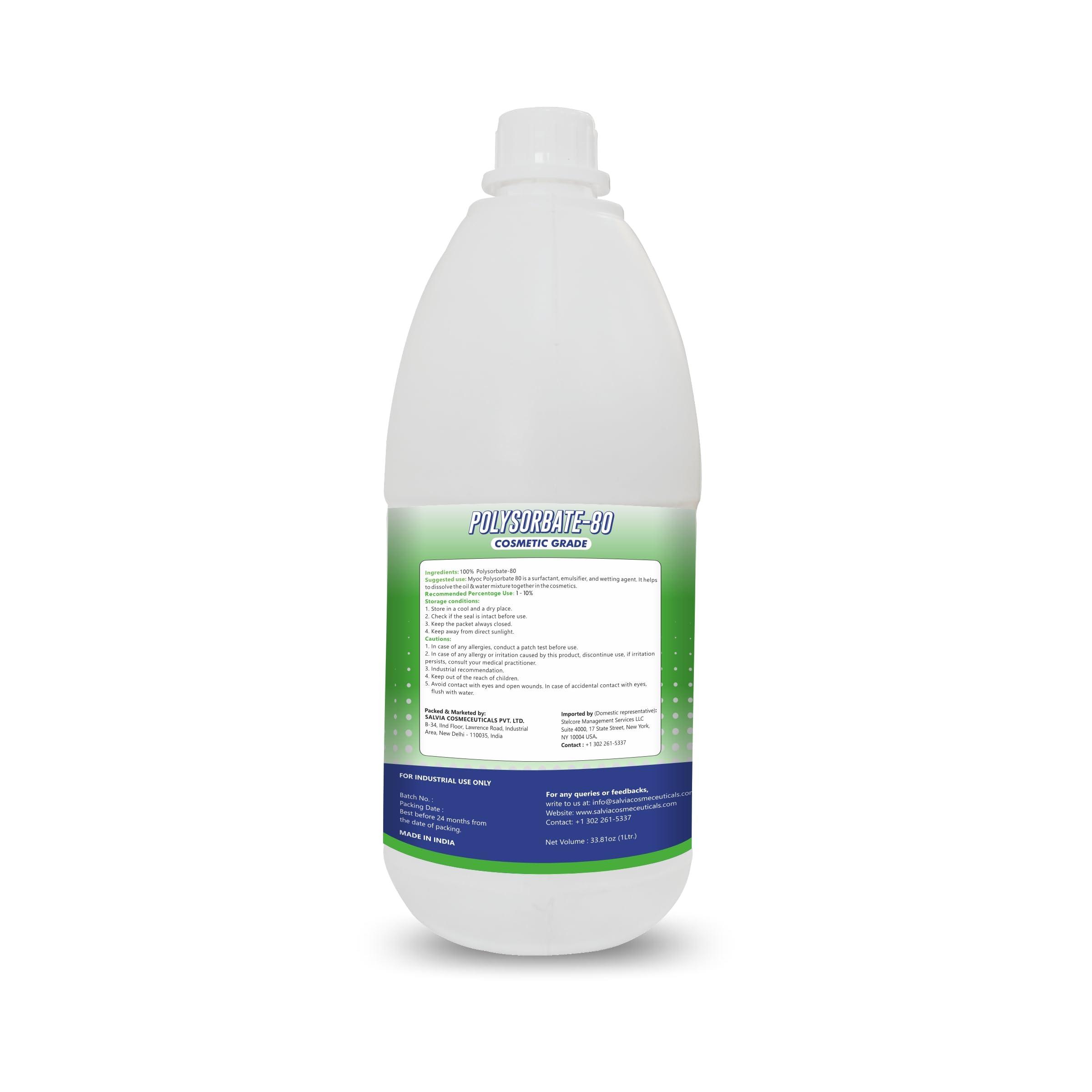 MYOC MYOC Polysorbate 80 Liquid - 33.8 Fl Oz - Versatile Emulsifier for Formulation Stability