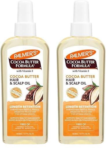 Palmer\'s Palmer\'s Cocoa Butter & Biotin Length Retention Hair and Scalp Oil, 5.1 Ounce (Pack of 2)