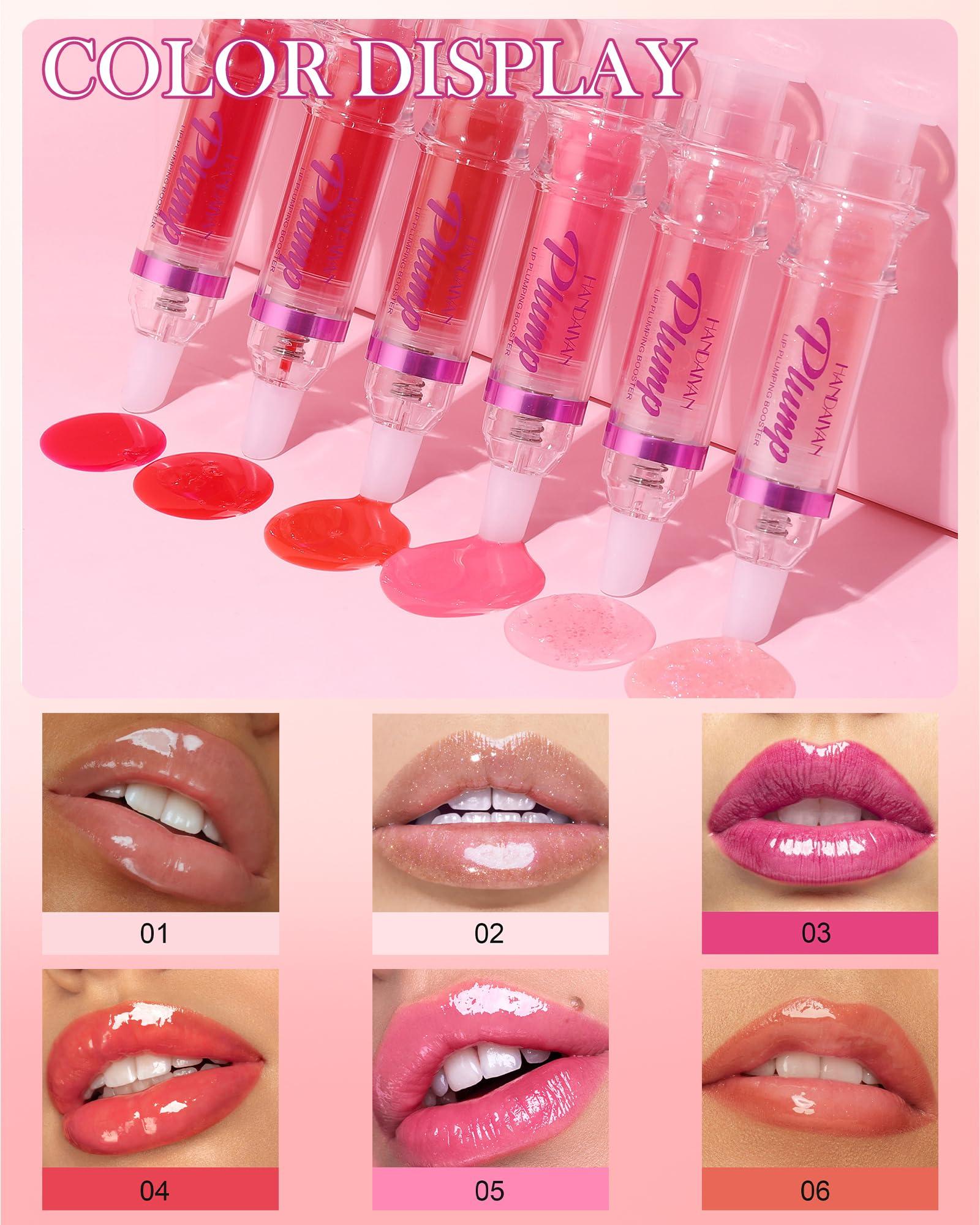 LYSdefeu Lip Plumping Booster-2Colors Spicy Lip Plumper Oil Lip Gloss, Plump and Pout Lip Plumper Hydrating Lip GLaze, Enhancing Plump Effect for Fuller Lips,Valentine's Day Makeup Gift for Women-03+04
