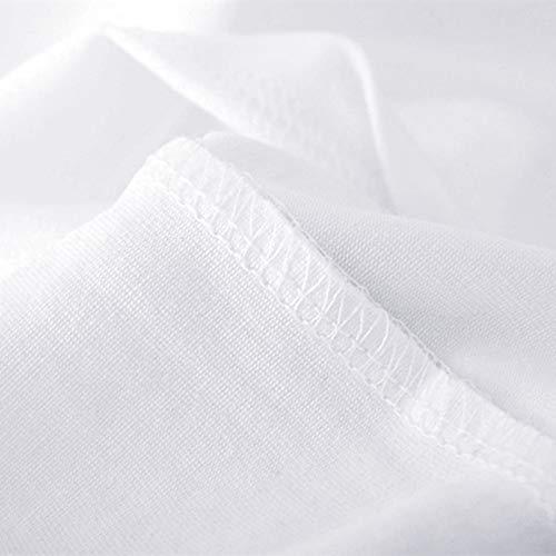 niaanieaie Womens Short Sleeve Tops T-Shirt Cute O-Neck Printed Fitting Blouse Shirt Tunic Top Stretch(White,L)
