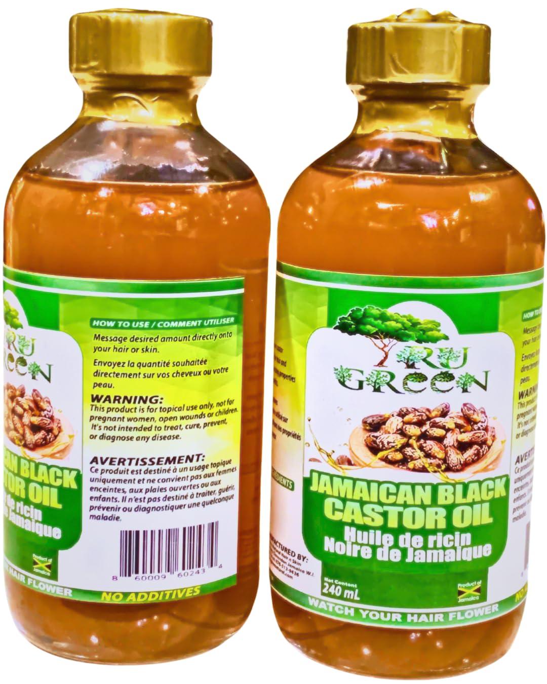 Tru Green Tru Green Pure Jamaica Black Castor Oil, (240 mL) Glass Bottle. Moisturize Hair and Skin. Made in Jamaica.