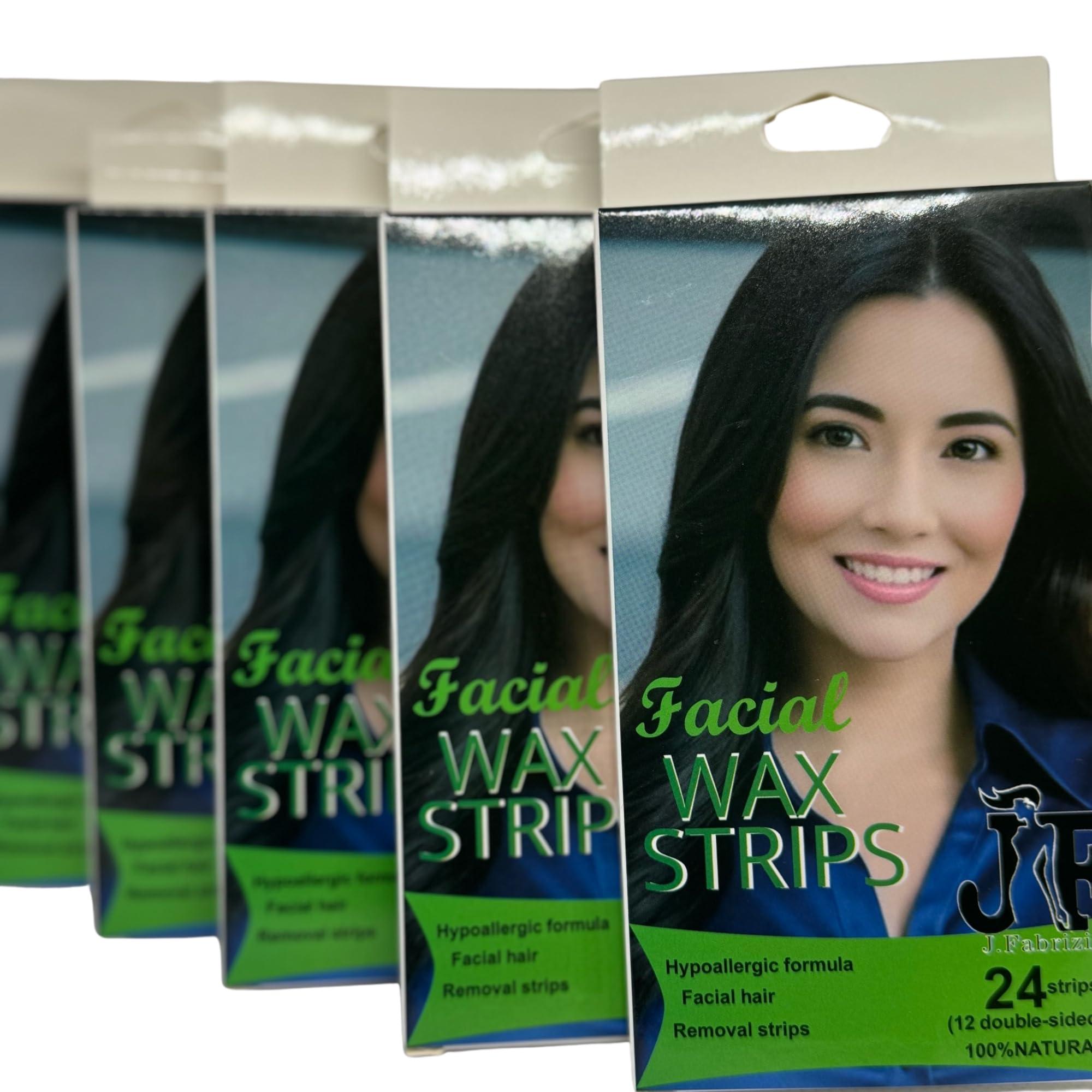 J.Fabrizio J.Fabrizio Wax Strips - Facial Hair Removal for Women - Brow Wax Kit, Eyebrow, 24 Ct