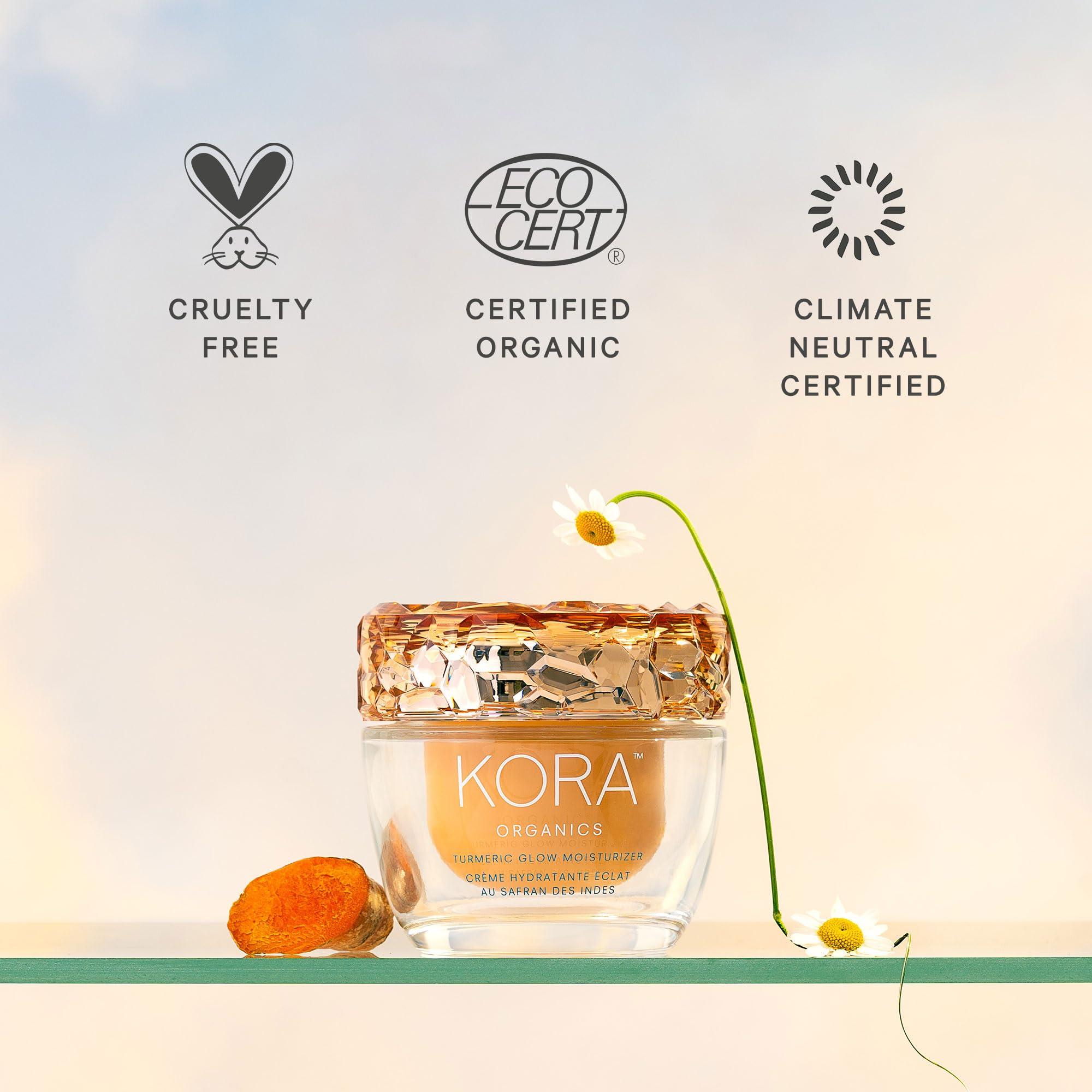 KORA Organics KORA Organics Turmeric Glow Facial Moisturizer, Hydrating Face Cream to Soften & Plump Skin, For Oily and Combination Skin, Certified Organic & Cruelty-Free, 1.69 Fl Oz