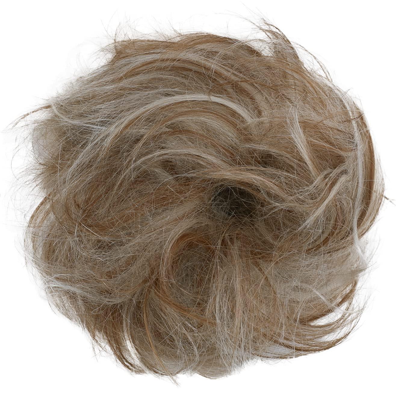 CAISHA CAISHA 100% HUMAN HAIR Scrunchie Hair Piece Updo Braid Hair Scrunchy Messy Bun Red Blonde Mix H312m