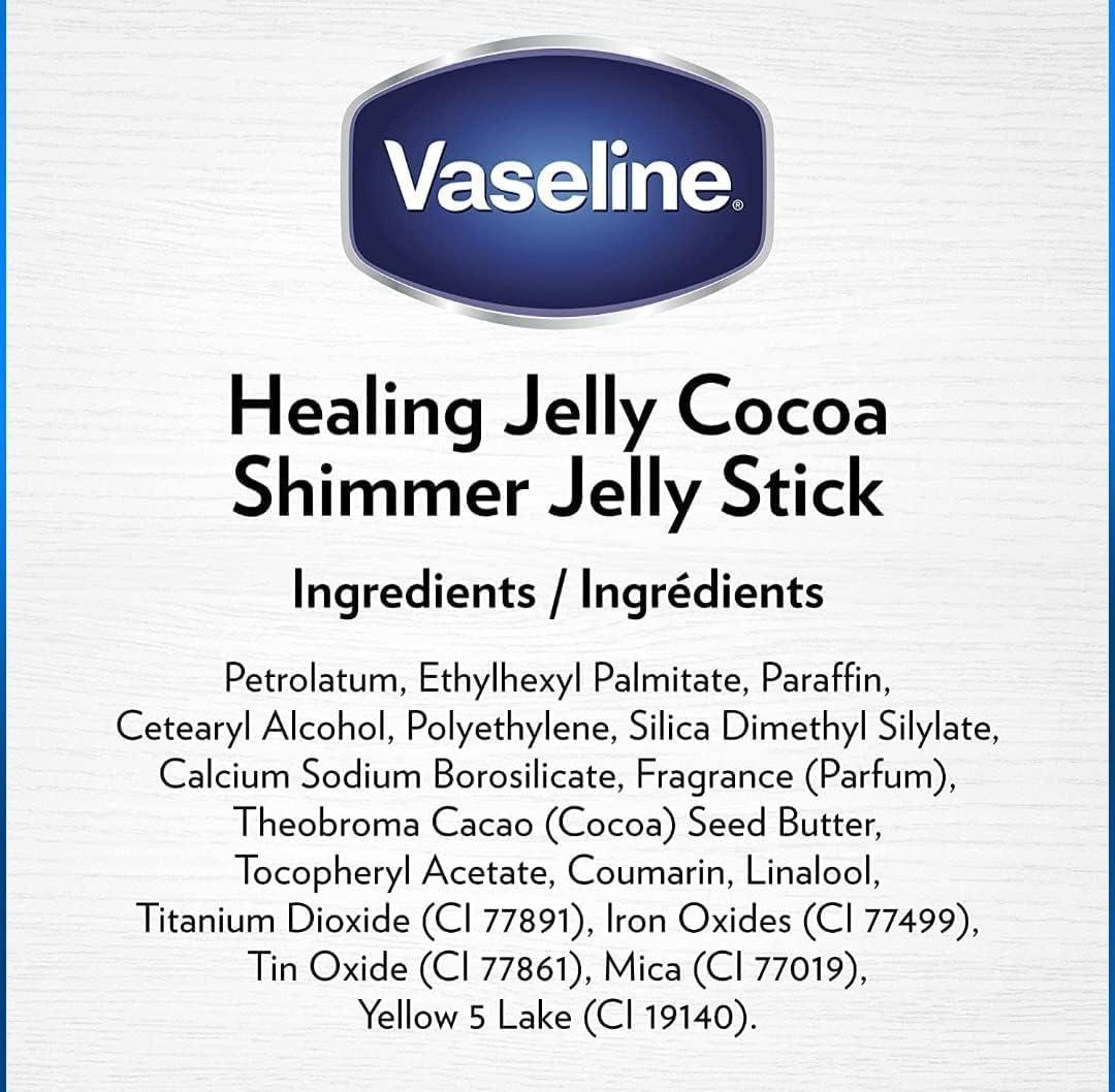 Vaseline Vaseline Cocoa Shimmer Jelly Stick Highlighter & Luminizer Cocoa Butter Body Shimmer Stick, Lotion, Travel Size, for Glowing Skin, 1.4 Oz Ea (Pack of 6)