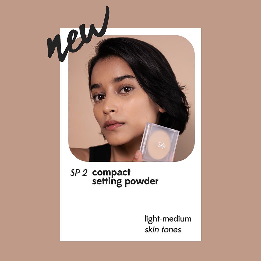 RUBY\'S ORGANICS RUBY\'S ORGANICS Compact Setting Powder Matte Complexion with SPF for Women, Absorbs Oil, Conceals & Gives Radiant Skin, Improves Skin Texture, Cruelty Free, Vegan & Paraben Free - Shade SP2, 9g