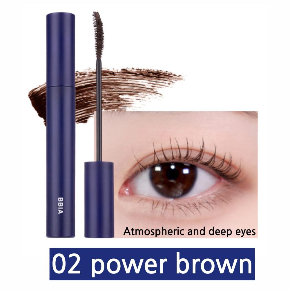 BBI@ BBIA BBIA Never Die Brush Eyeliner (02 MATTE BROWN) + Never Die Mascara (02 POWER BROWN) Bundle Set/Waterproof, No Smudging, Long-lasting, Korea Eye Makeup