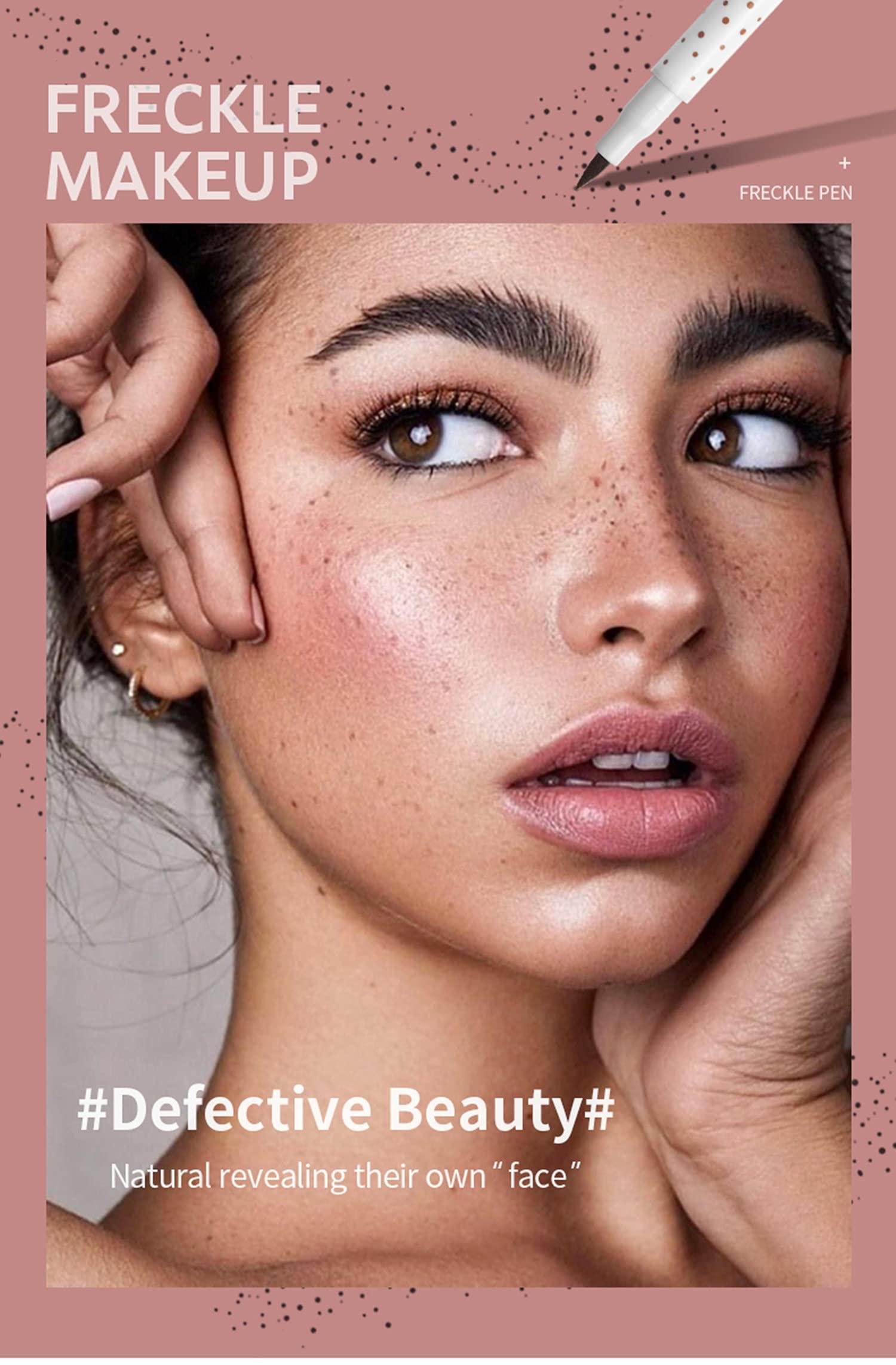 MAEPEOR MAEPEOR Freckle Pen Natural Faux Freckles Makeup Pen Waterproof Longlasting Soft Dot Sopt Pen Create Natural Sunkissed Skin for Beginners or Professional (Light Brown)