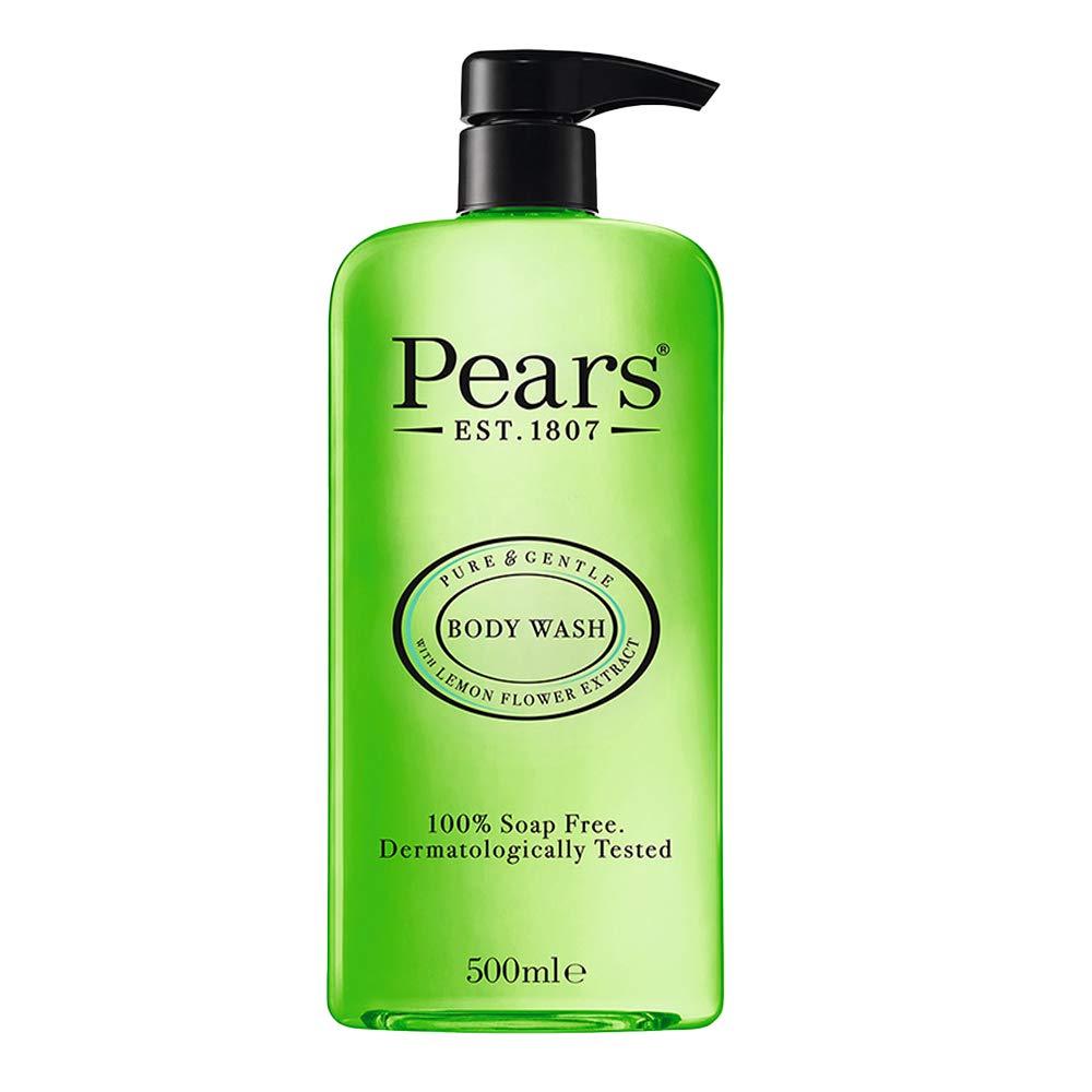 PEARS DOPICT Pears Pure & Gentle Shower Gel, Body Wash with Oil Clear Formula for Removing Excess Oil with Lemon Flower Extracts, 100% Soap Free, Imported, 500 ml