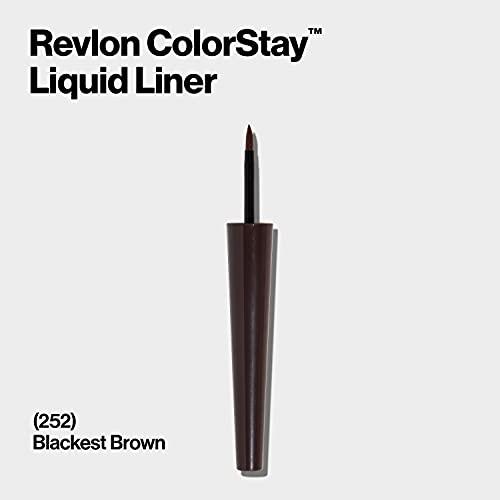 REVLON Revlon ColorStay Liquid Eyeliner, Waterproof, Smudgeproof, Longwear Intense Eye Makeup with Fine Tip, Ophthalmologist Tested, Black Brown (252)