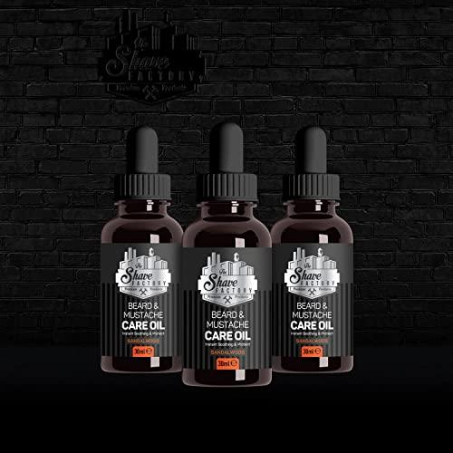 the shave factory the shave factory Beard&Mustache Care Oil with Sandalwood - Product For Professional Barbers and Traditional Shaving & Grooming Enthusiasts (30 ml(1 fl. oz))