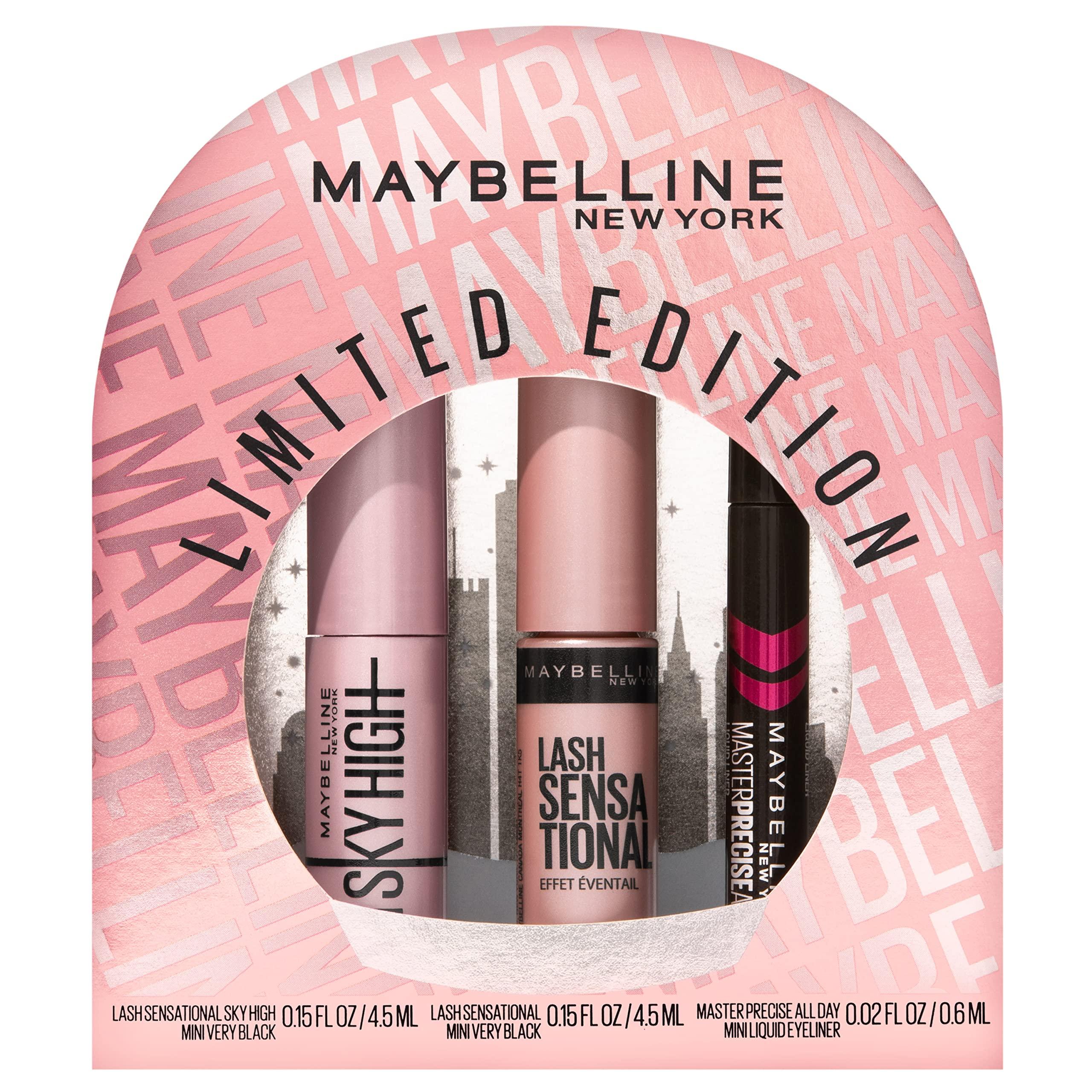 Maybelline New York Maybelline New York Holiday Limited Edition Eye Makeup Gift Set, Sky High Mascara, Lash Sensational Mascara and Master Precise Liquid Eyeliner Minatures, 1 Kit, Black