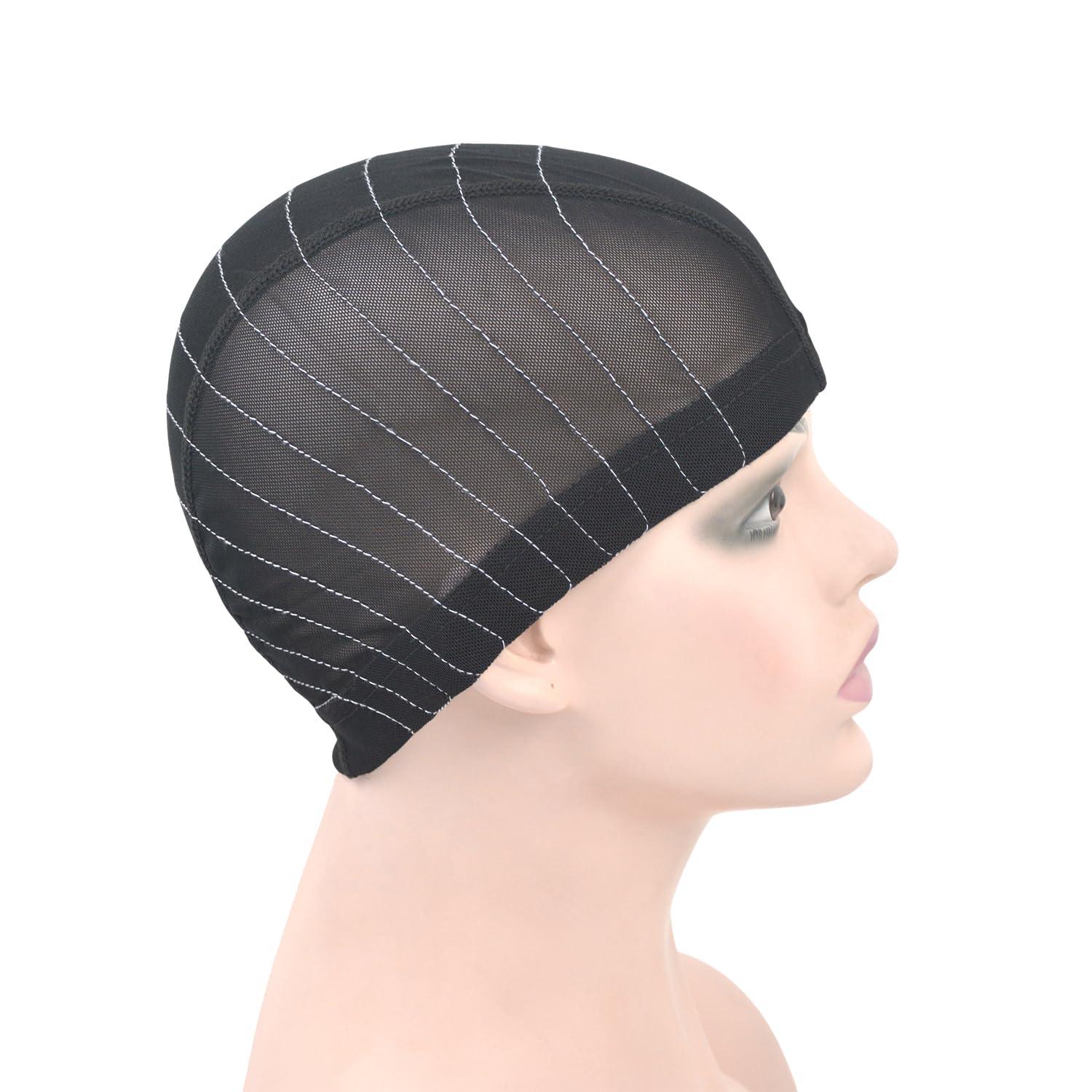 YTBYT Mesh Dome Caps Wig Cap with Guideline Map for Wig Making Stretchable Wig Caps for Beginners Making Wigs (4x4 L)