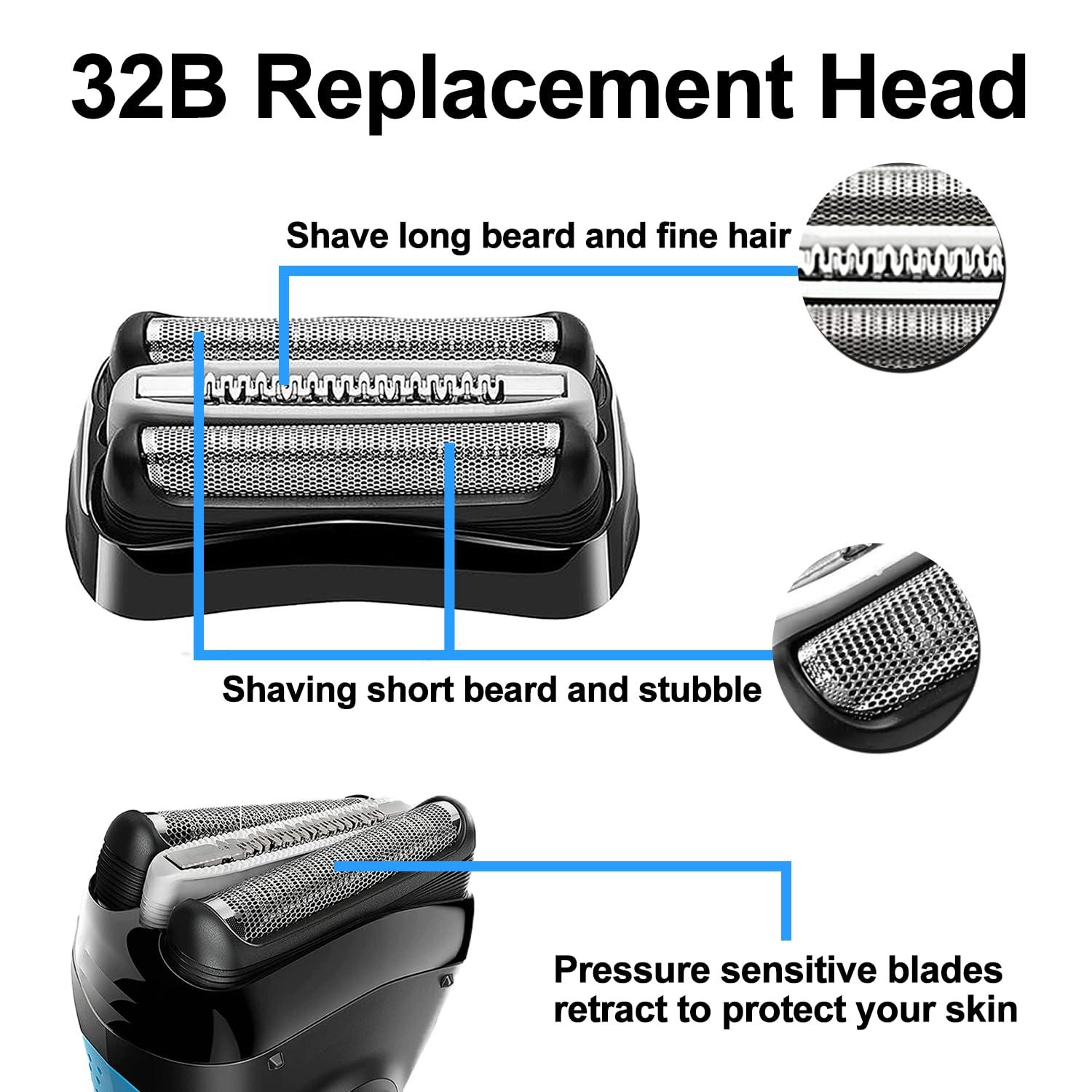 TRAH 32B Series 3 Electric Shaver Replacement Head Compatible with Braun Series 3 Foil Shaver Replacement Heads with S3 3040s 3080s-4 370cc 3070cc 3000s 3010, 3090cc Etc