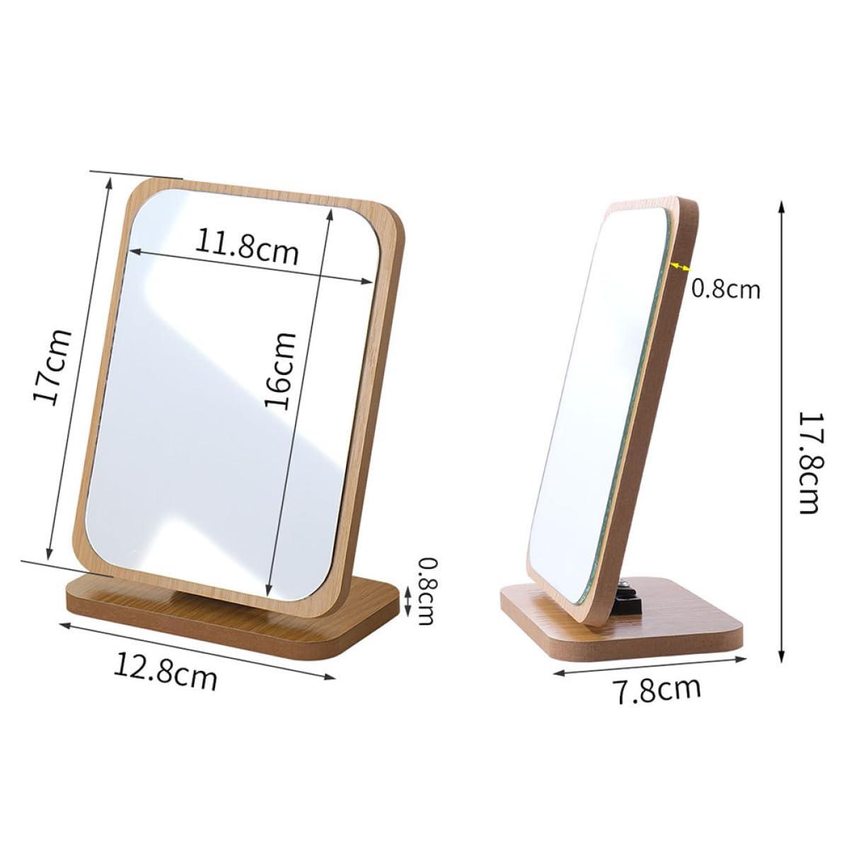 WOONEKY WOONEKY Vanity Mirror Small Mirror with Stand Foldable Mirror Rectangle Table Mirror Portable Makeup Mirror Standing Mirror True Mirror Foldable Dining Table Movable Makeup Mirror Wooden