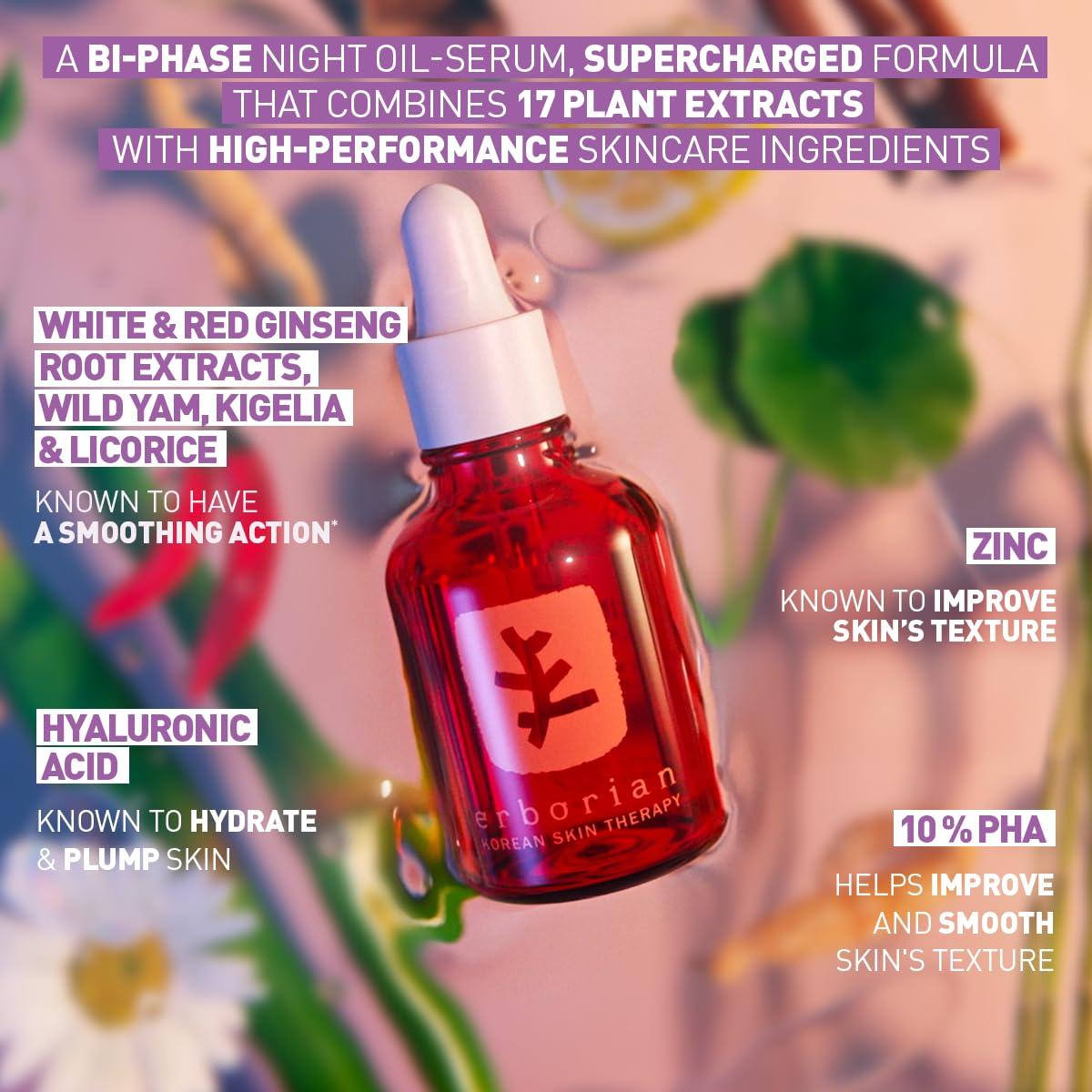 Erborian Skin Therapy Multi-Perfecting Bi-Phase Night Oil-Serum - Supercharged With 17 Ingredients -Targets 7 Skin Concerns- Improves Appearance of Fine Lines, Skin Texture and Complexion Evenness (0.33 Fl Oz)