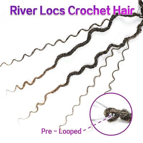 AMELI Goddess Locs Crochet Hair 8Packs New Goddess Faux Locs Crochet Hair for Black Women River Locs Crochet Hair with Curly Ends (12inch(pack of 8), T27)