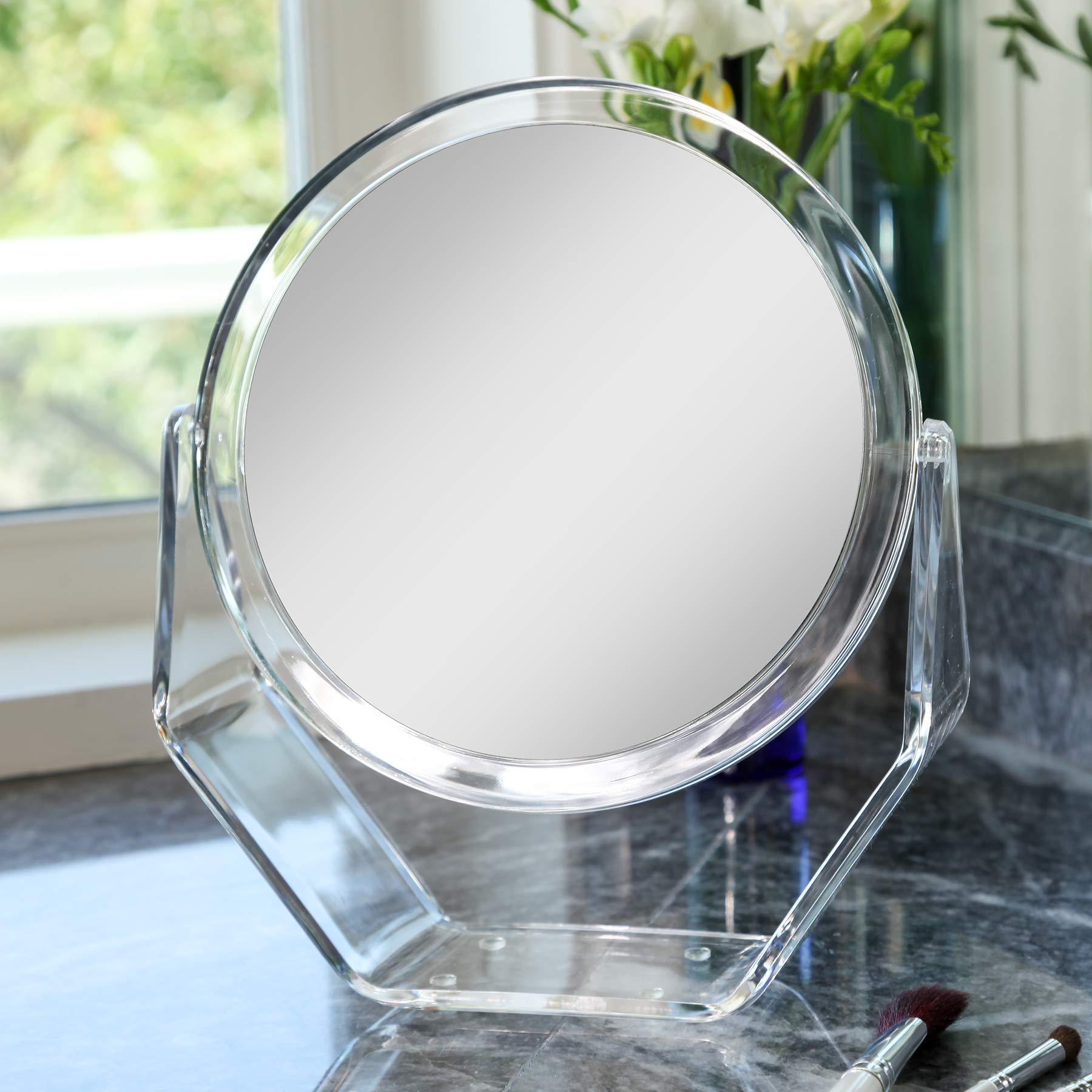 Zadro Zadro Two-Sided Swivel 7X/1X Magnification Acrylic Vanity Makeup Mirror for Bedroom, Bathroom and Tabletop