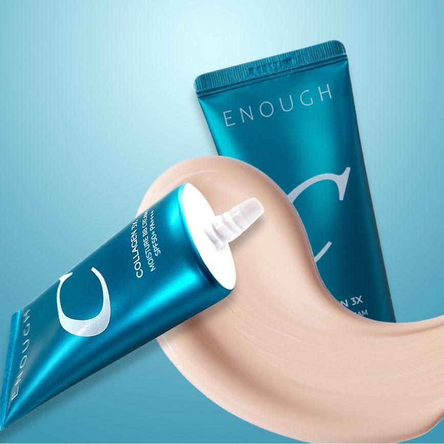 Enough Enough Collagen 3X Moisture BB Cream SPF50, Makeup Tinted Moisturizer for Face, Korean Skin Care Full Coverage Foundation, 1.76oz