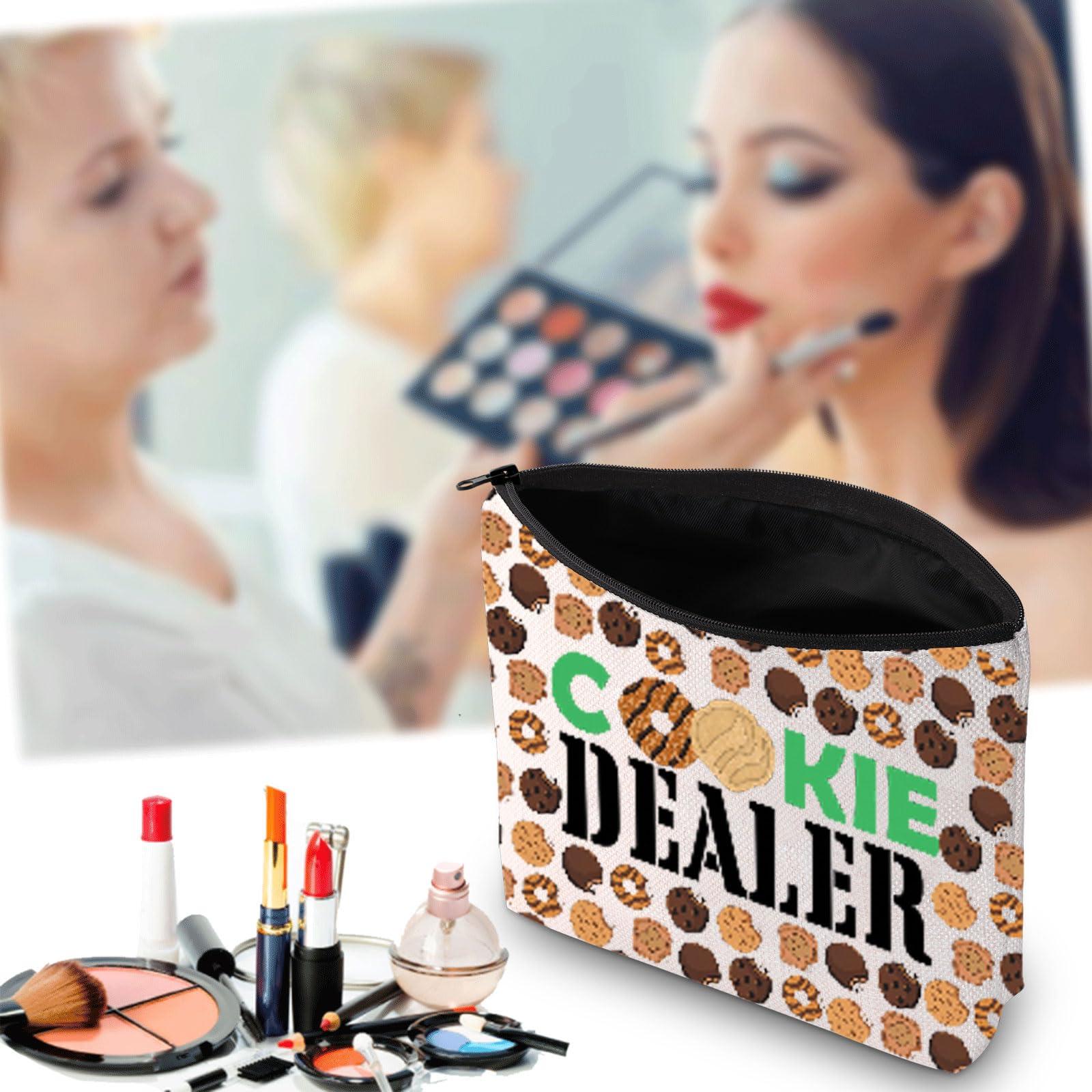 JXGZSO JXGZSO Girl Scout Cookie Cosmetic Bag Cookie Dealer Makeup Pouch Girl Scout Mom Gift (Cookie Dealer Bag)